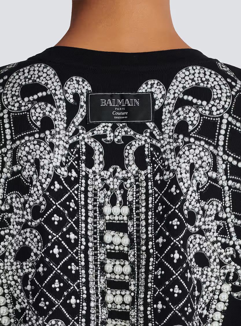 Balmain o1s1wg111225 Printed T-Shirt in Black Size XL / US 12-14 / IT 48-50 - 7 Thumbnail