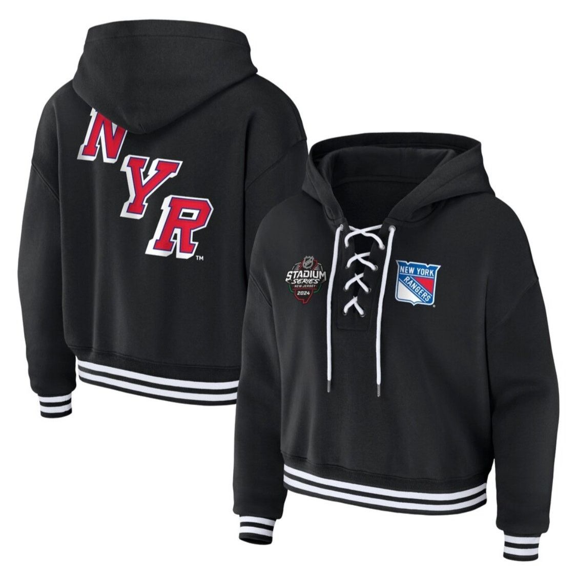 NHL New York Rangers WEAR Erin Andrews Lace Up Hoodie XL Size XL / US 12-14 / IT 48-50 - 1 Thumbnail