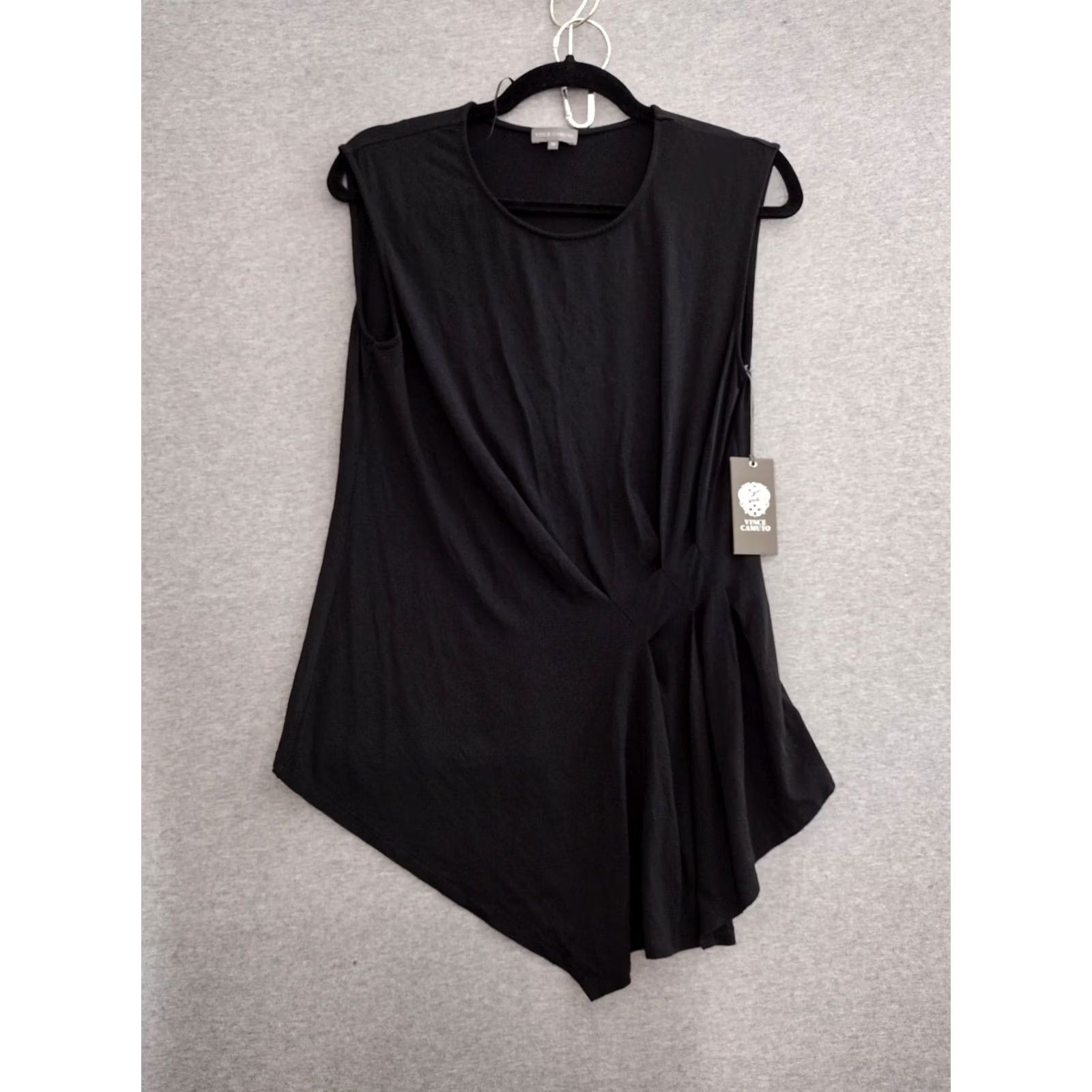 Vince Camuto Vince Camuto Women Short Sleeveless Dress Crew Neck Side Overlap Black M Dress Women's Sleeveless Blended Fabric Knit Short Solid 90s? Size 32" / US 10 / IT 46 - 2 Thumbnail