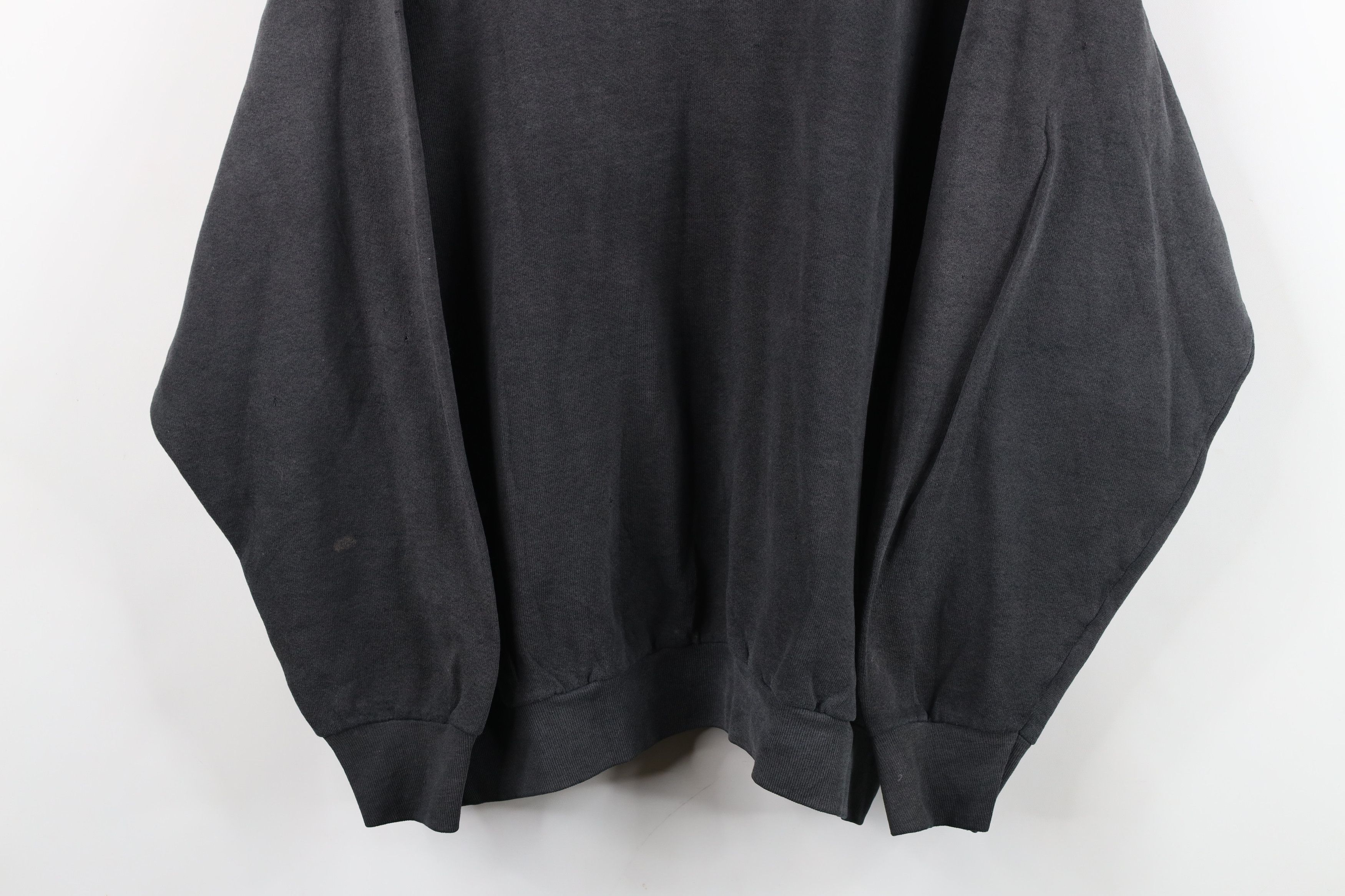 Vintage Vintage 90s Streetwear Blank Crewneck Sweatshirt Black USA Size 3XL / US 20-22 - 3 Thumbnail