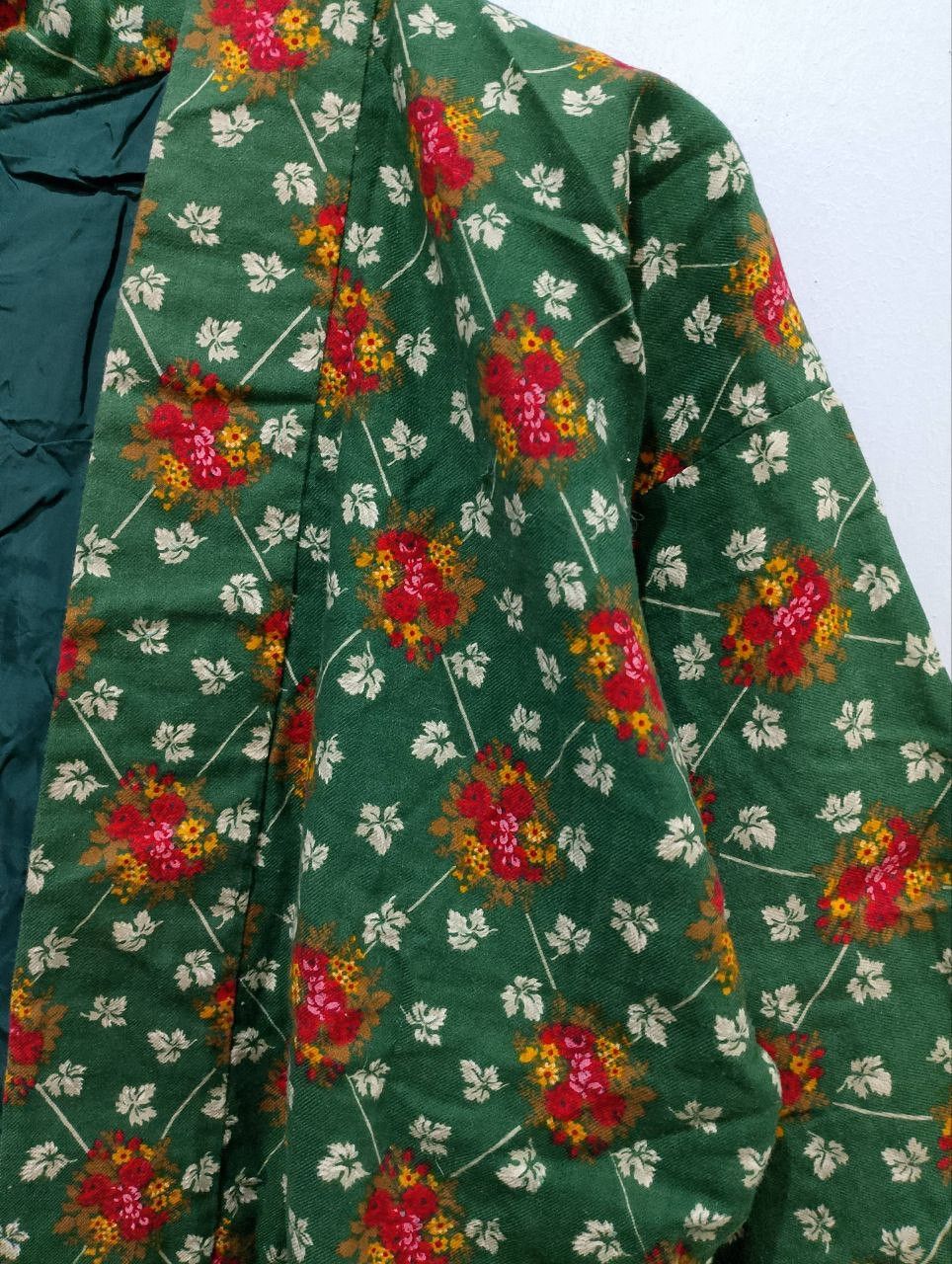 Japanese Brand Japanese Floral Green Abstract Kimono Size S / US 4 / IT 40 - 6 Thumbnail