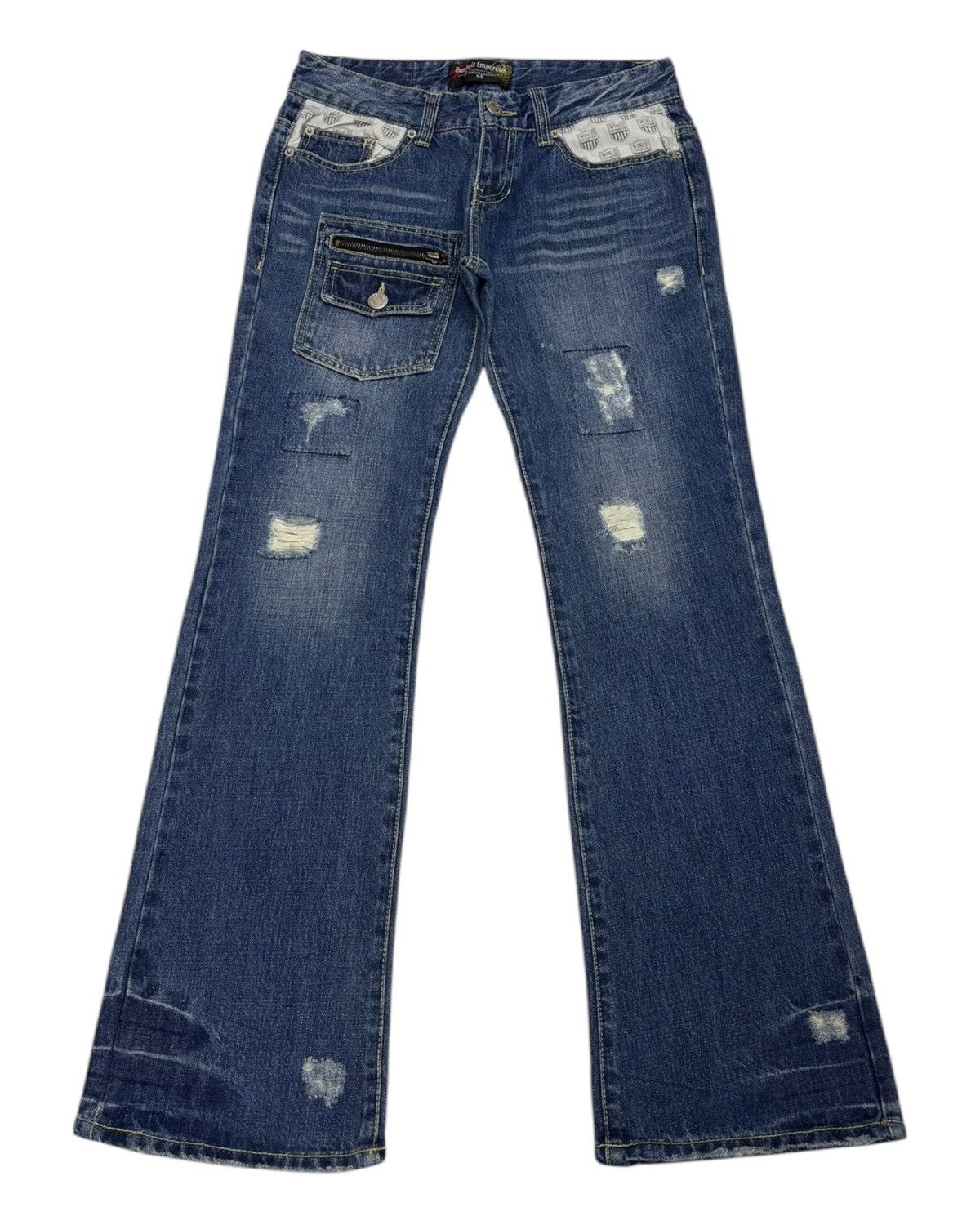 GOSTAR DE FUGA × Hysteric Glamour × Japanese Brand Y2K Barfait Empereur Flare Jeans Patchwork Japanese Denim Size US 30 / EU 46 - 1 Thumbnail