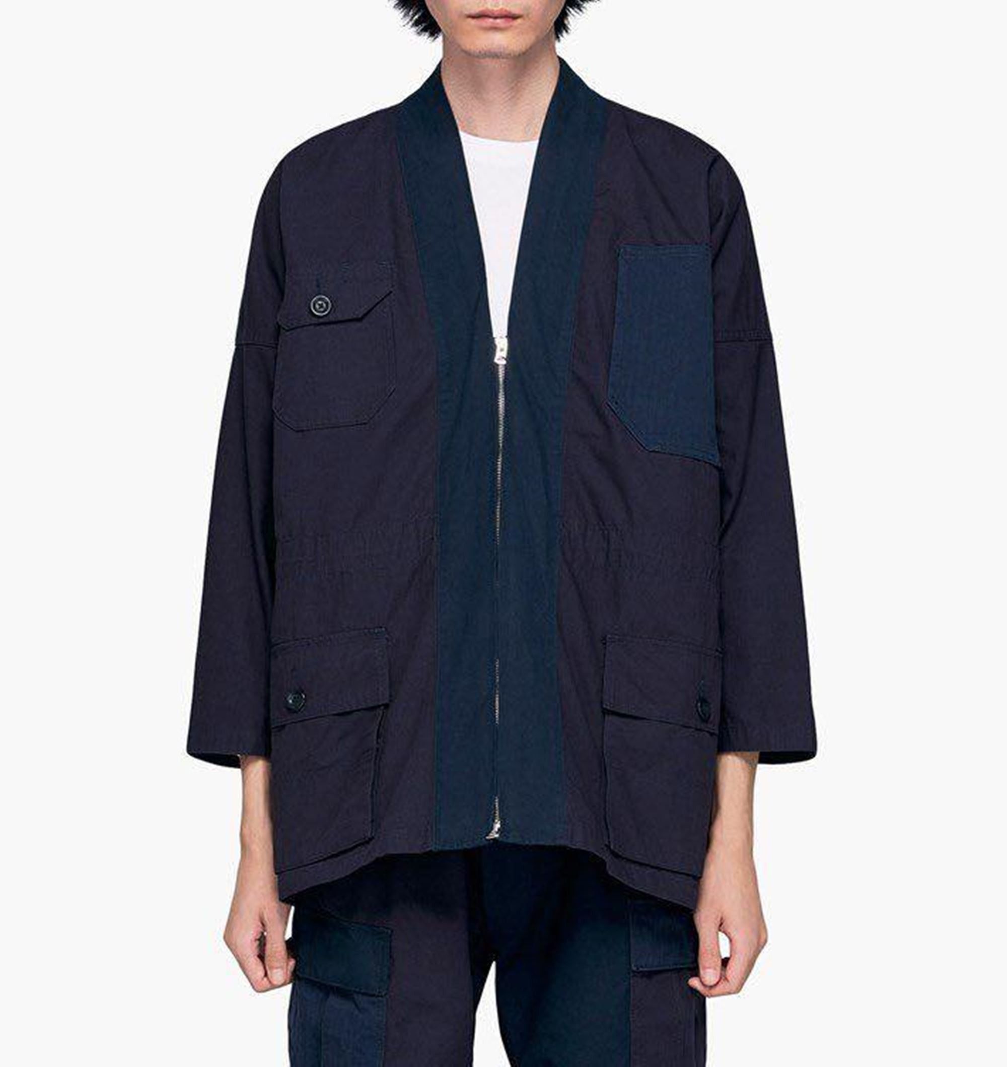 image of Fdmtl Hoari Coat Kimono Jacket in Navy, Men's (Size Medium)