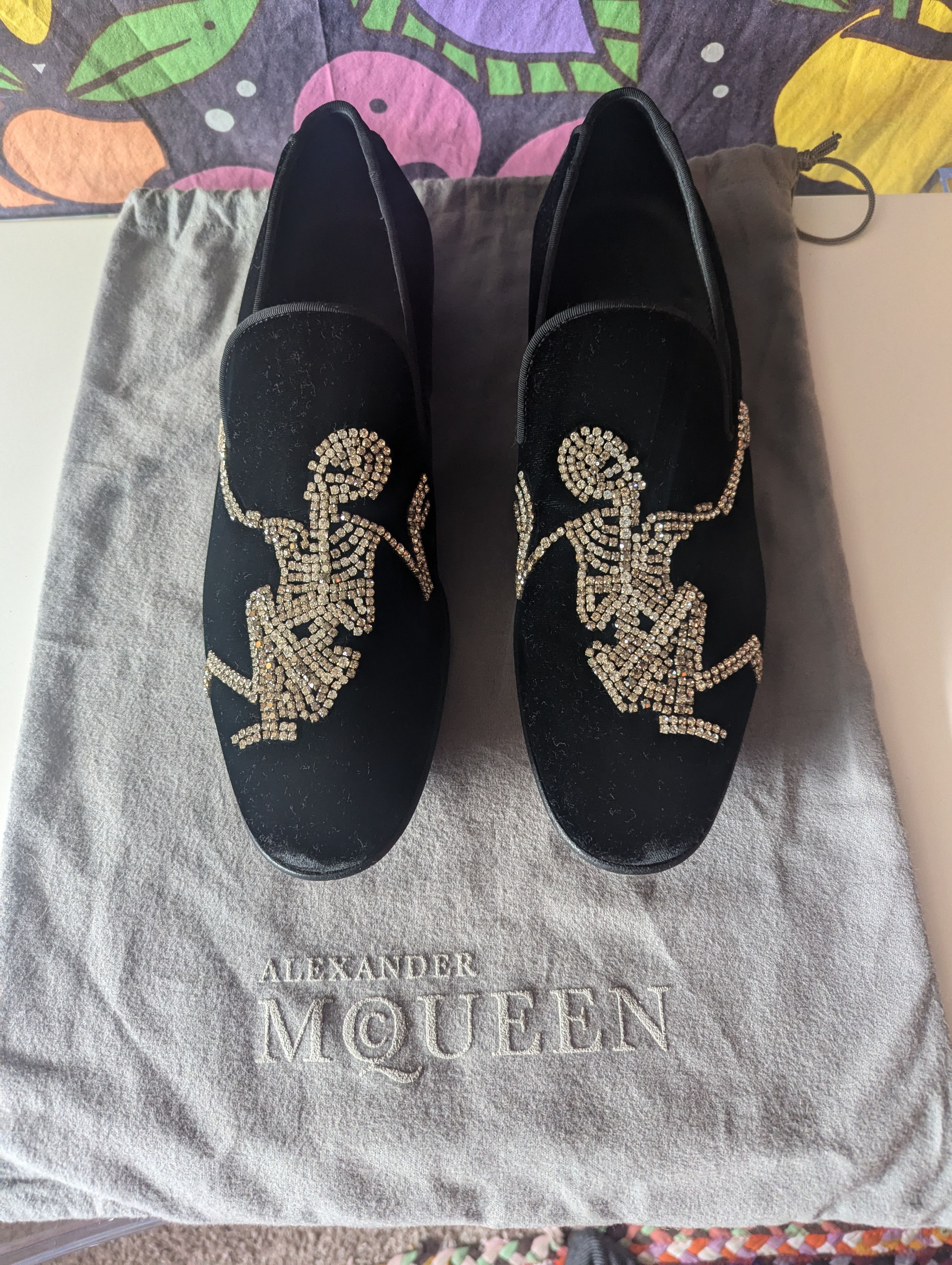 Alexander mcqueen velvet loafers shop
