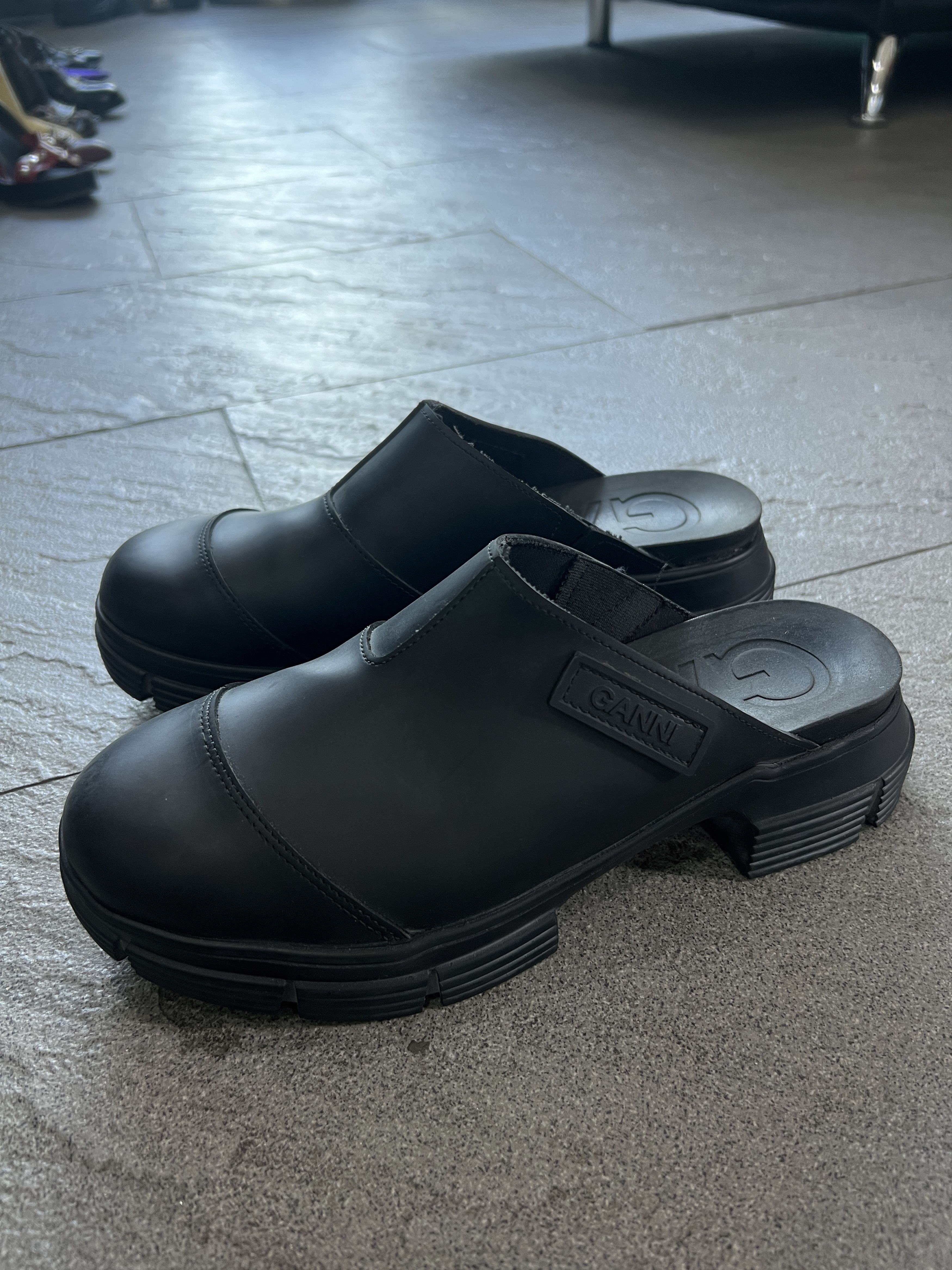 Ganni GANNI Chunky Rubber Mule Clogs Black EU38 Made in Portugal Size US 8 / IT 38 - 3 Thumbnail