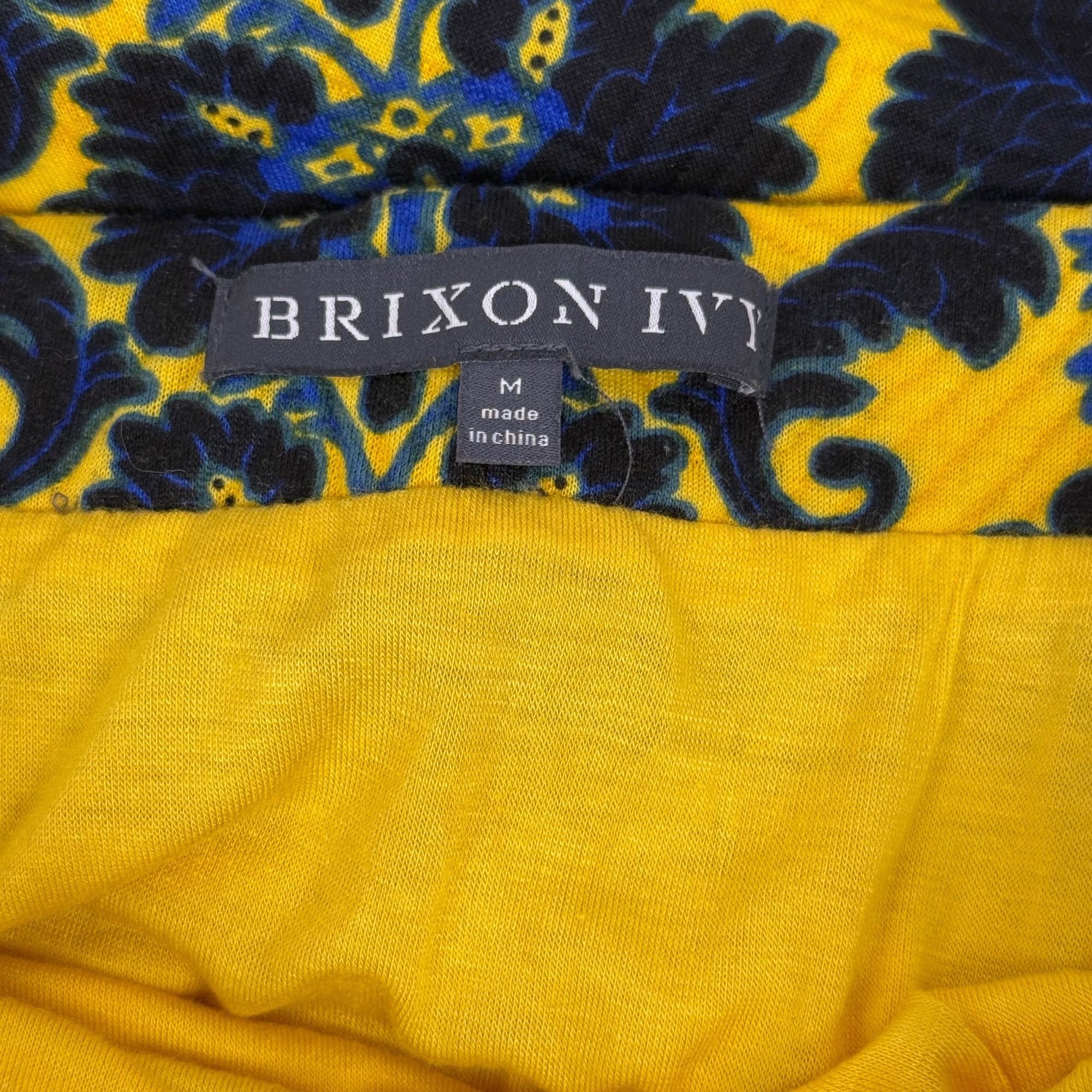 Other Brixon Ivy Stitch Fix Blue & Yellow Floral Print Jersey Knit Size 28" / US 6 / IT 42 - 2 Thumbnail