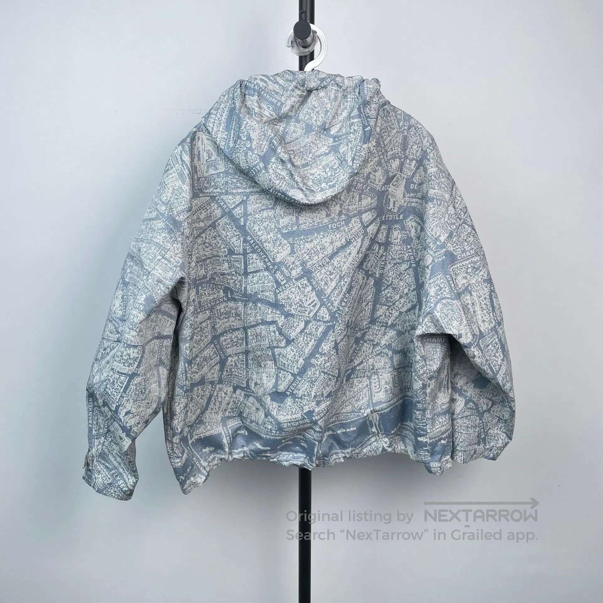 Dior Dior Light Grey-Blue Paris Map Windbreaker Jacket with Hoo Size US M / EU 48-50 / 2 - 2 Thumbnail