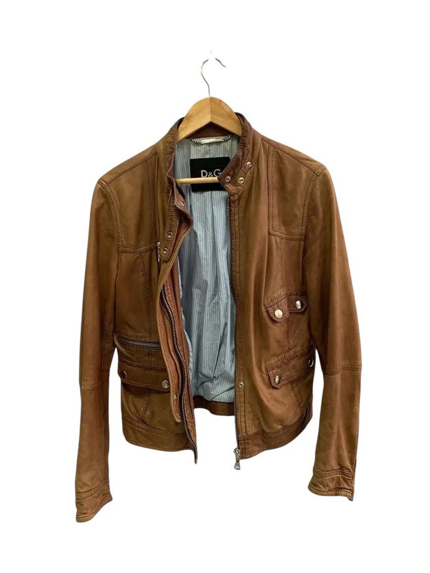 Dolce & Gabbana × Vintage Vintage Dolce&Gabbana Woman Brown Leather Jacket Size M / US 6-8 / IT 42-44 - 17 Thumbnail