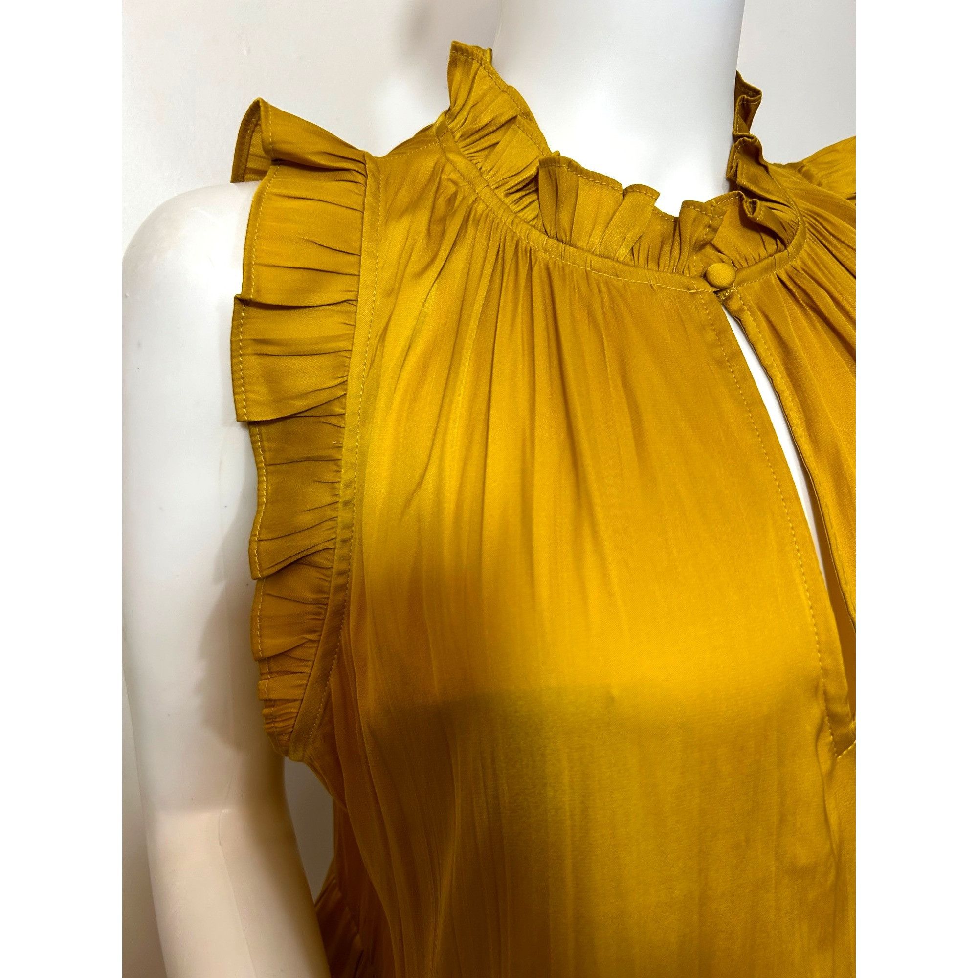Anthropologie Anthropologie Top M Honey Yellow Tiered Sleeveless Ruffles B Size M / US 6-8 / IT 42-44 - 8 Thumbnail