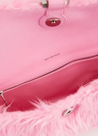 Balenciaga o1mt1gz0924 Size: OS / Fake Fur Downtown Shoulder Bag Pink Size ONE SIZE - 7 Thumbnail