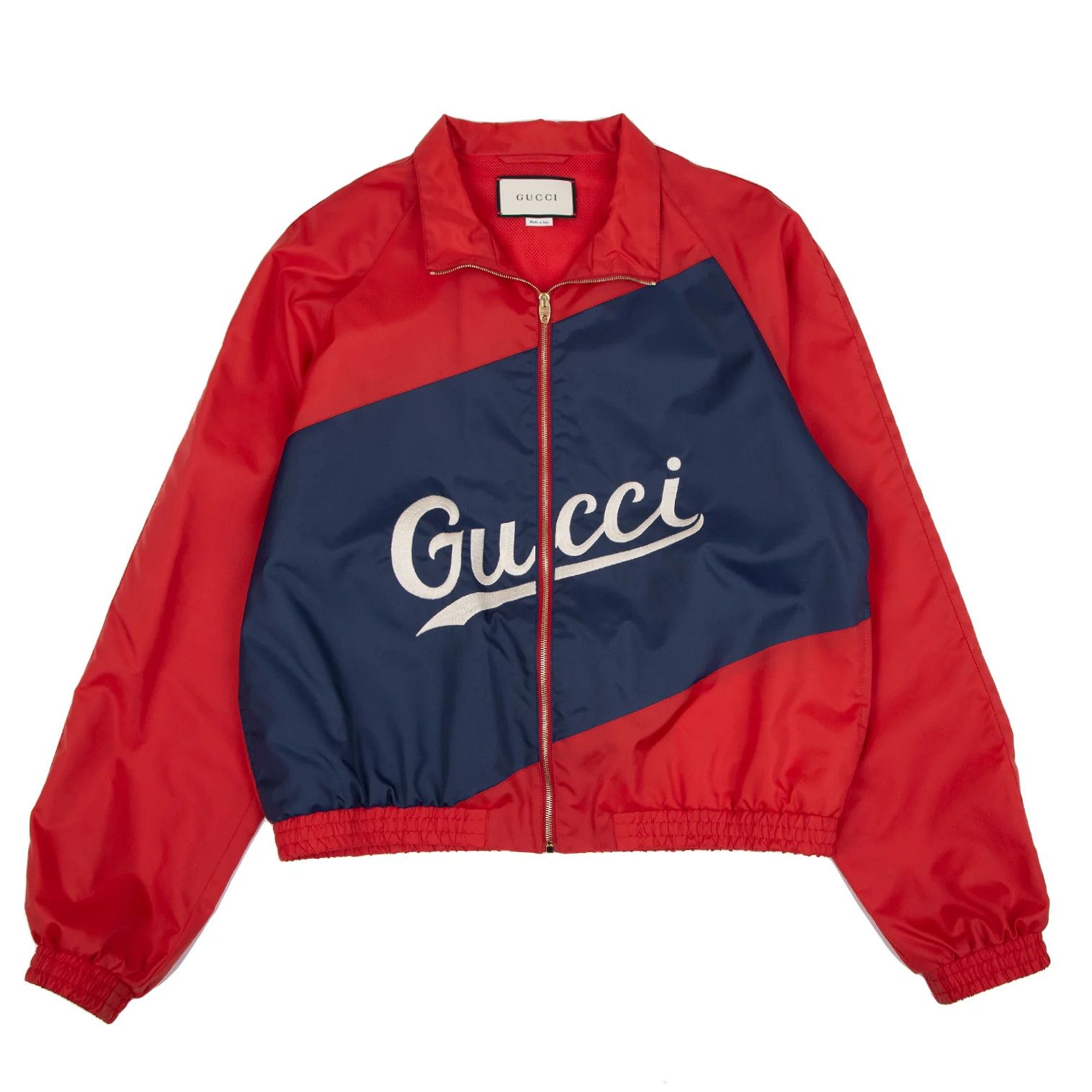 Gucci Logo Embroidered Nylon Jacket in Red and Navy, Size 46 Size US S / EU 44-46 / 1 - 1 Thumbnail