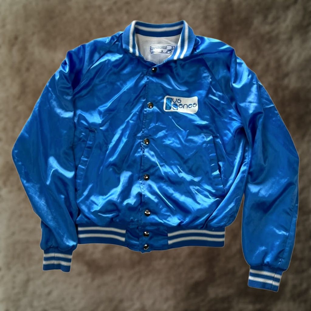 Vintage VINTAGE Capricorn Jacket Mens M Blue Satin Bomber Logo USA 80s Size US M / EU 48-50 / 2 - 1 Thumbnail