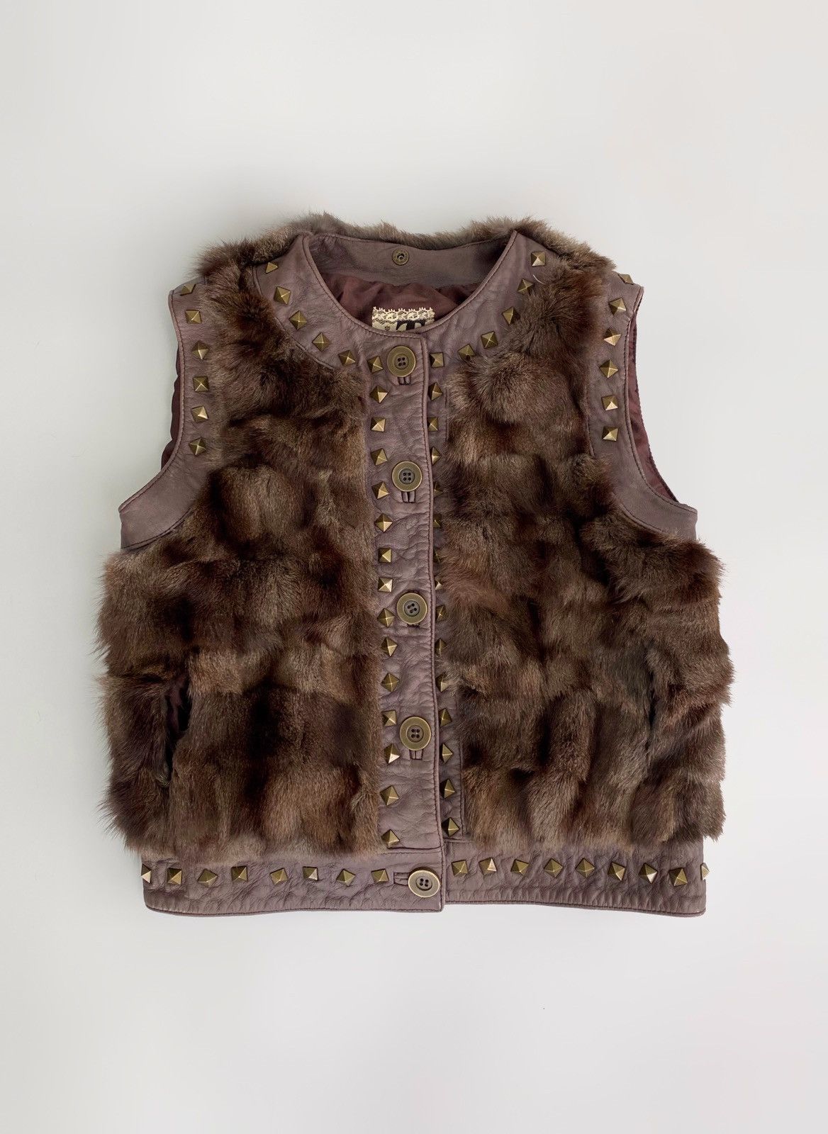 image of Seditionaries x Vintage Y2K Fur Vest in Brown, Women's (Size Small)