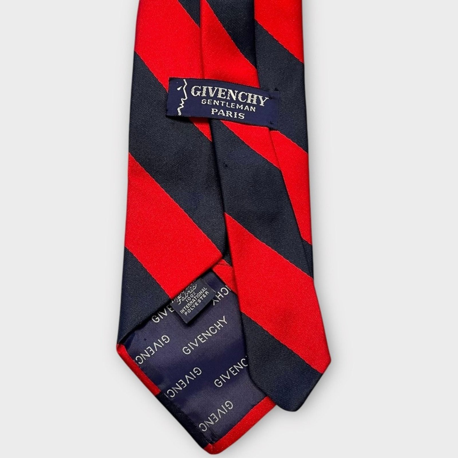 Givenchy GIVENCHY Vintage navy & red diagonal stripe tie preppy Size ONE SIZE - 4 Thumbnail