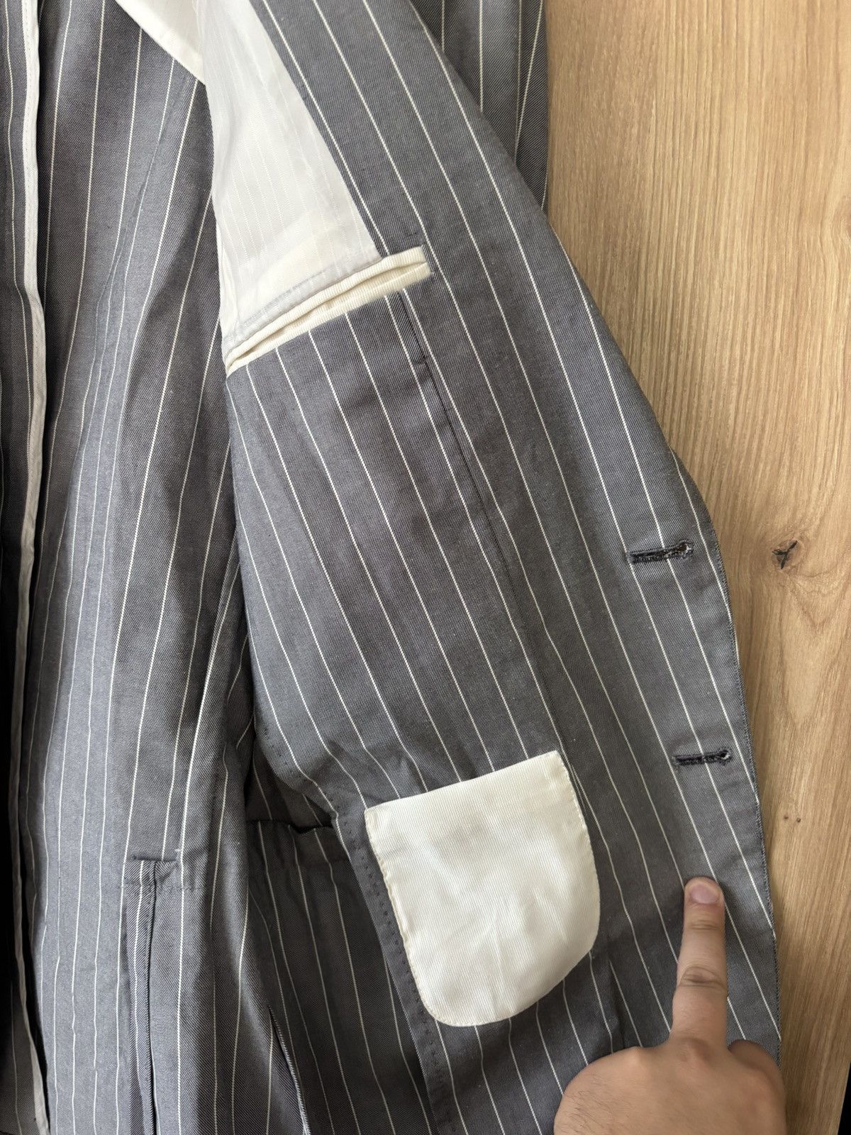 Pal Zileri PAL ZILERI STRIPPED GREY BLAZER Size 46R - 5 Thumbnail