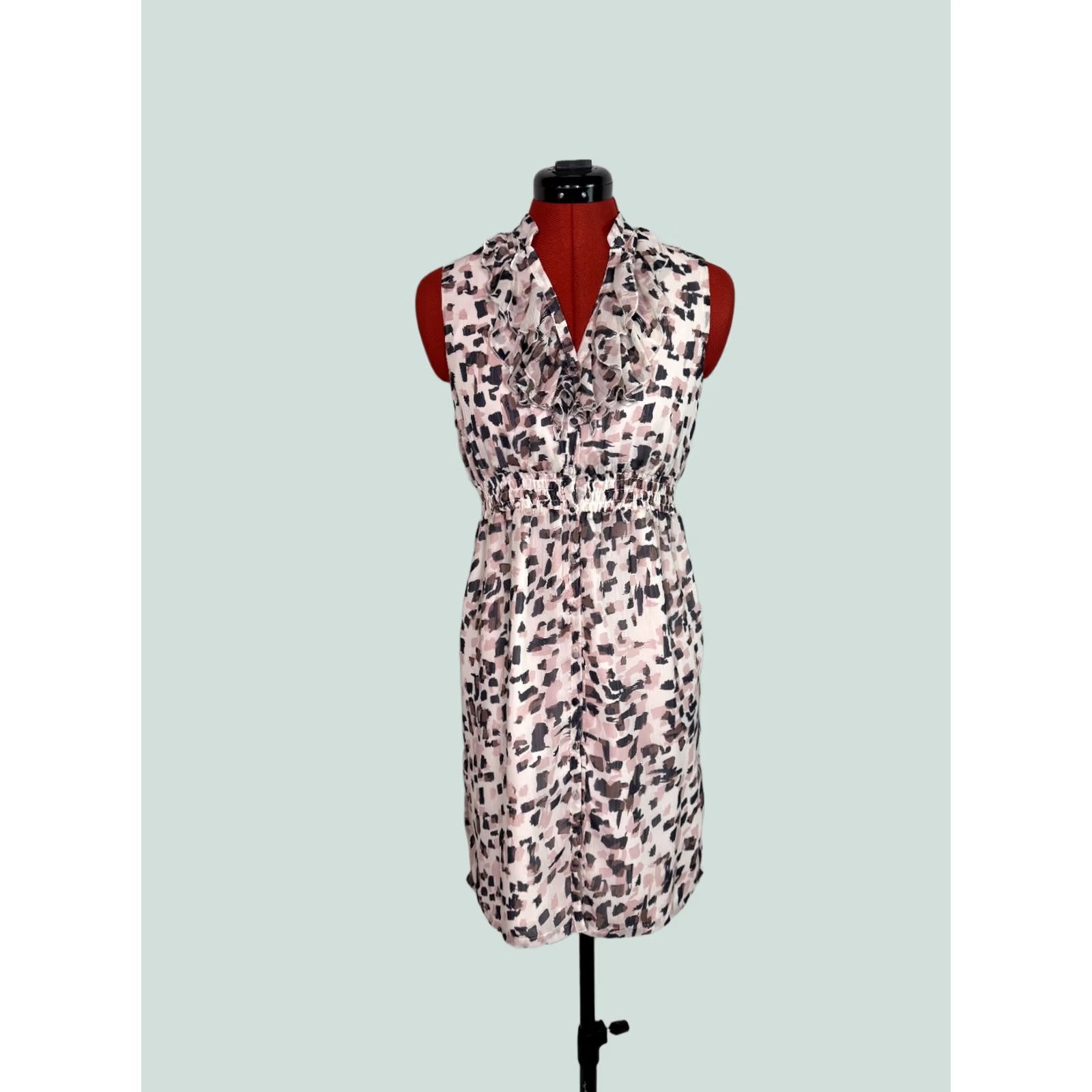 Vintage Charlotte Russe Dress Womens Size 2 V Neck Knee Length Dark Pastel Dress D867 Size XS / US 0-2 / IT 36-38 - 1 Thumbnail