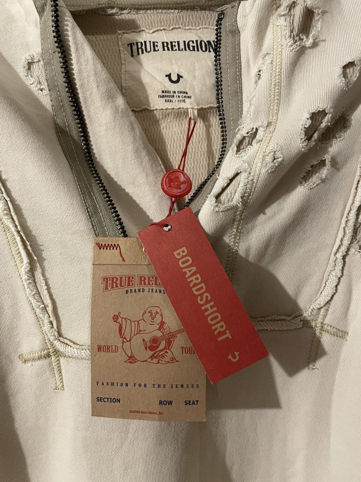 True Religion Heavy Washed Ripped Vintage Hoodie Size US XXL / EU 58 / 5 - 3 Thumbnail
