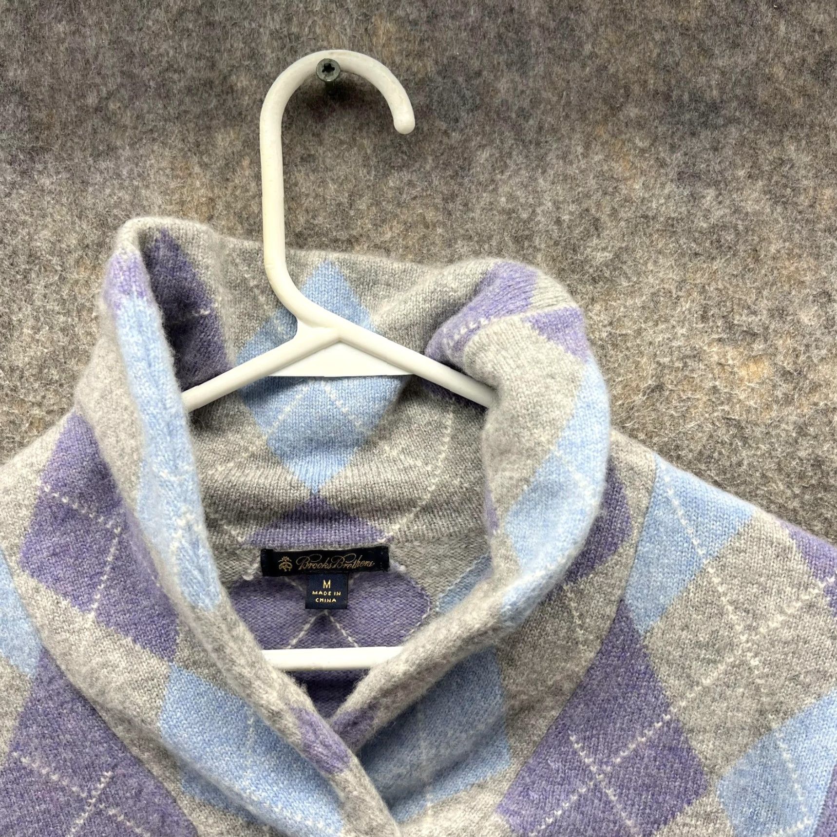Brooks Brothers VINTAGE Brooks Brothers Sweater Woman Medium Argyle Gray Pullover Fleece High Neck Size M / US 6-8 / IT 42-44 - 6 Thumbnail