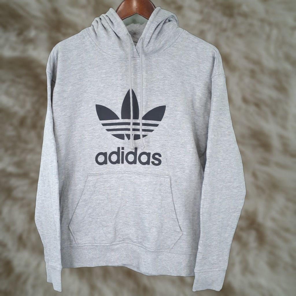 Adidas Adidas Long Sleeve Hoodie Trefoil Small Gray Unisex Adults S Pullover Casual Size US S / EU 44-46 / 1 - 1 Thumbnail