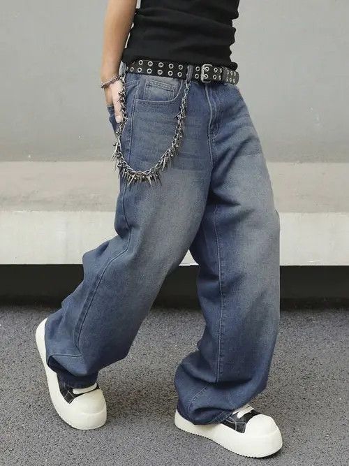 Jean Washed Y2k Denim Jeans Skate fit Baggy Size US 36 / EU 52 - 1 Thumbnail