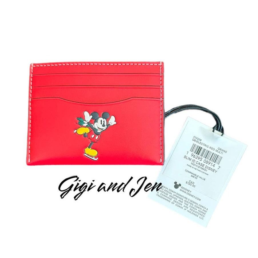 Coach Coach Mickey Unisex Slim Id Card Case With Winter Motif Size ONE SIZE - 6 Thumbnail