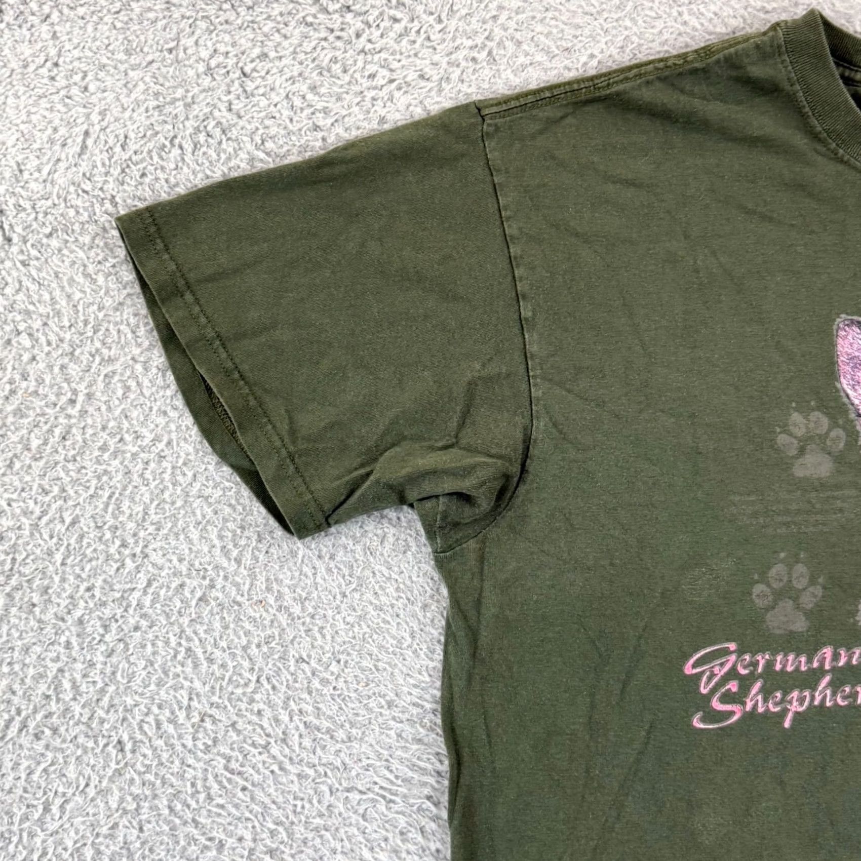 Anvil VINTAGE German Shepherd Shirt Mens XL Green Short Sleeve 90s Graphic Dog Casual Size US XL / EU 56 / 4 - 5 Thumbnail