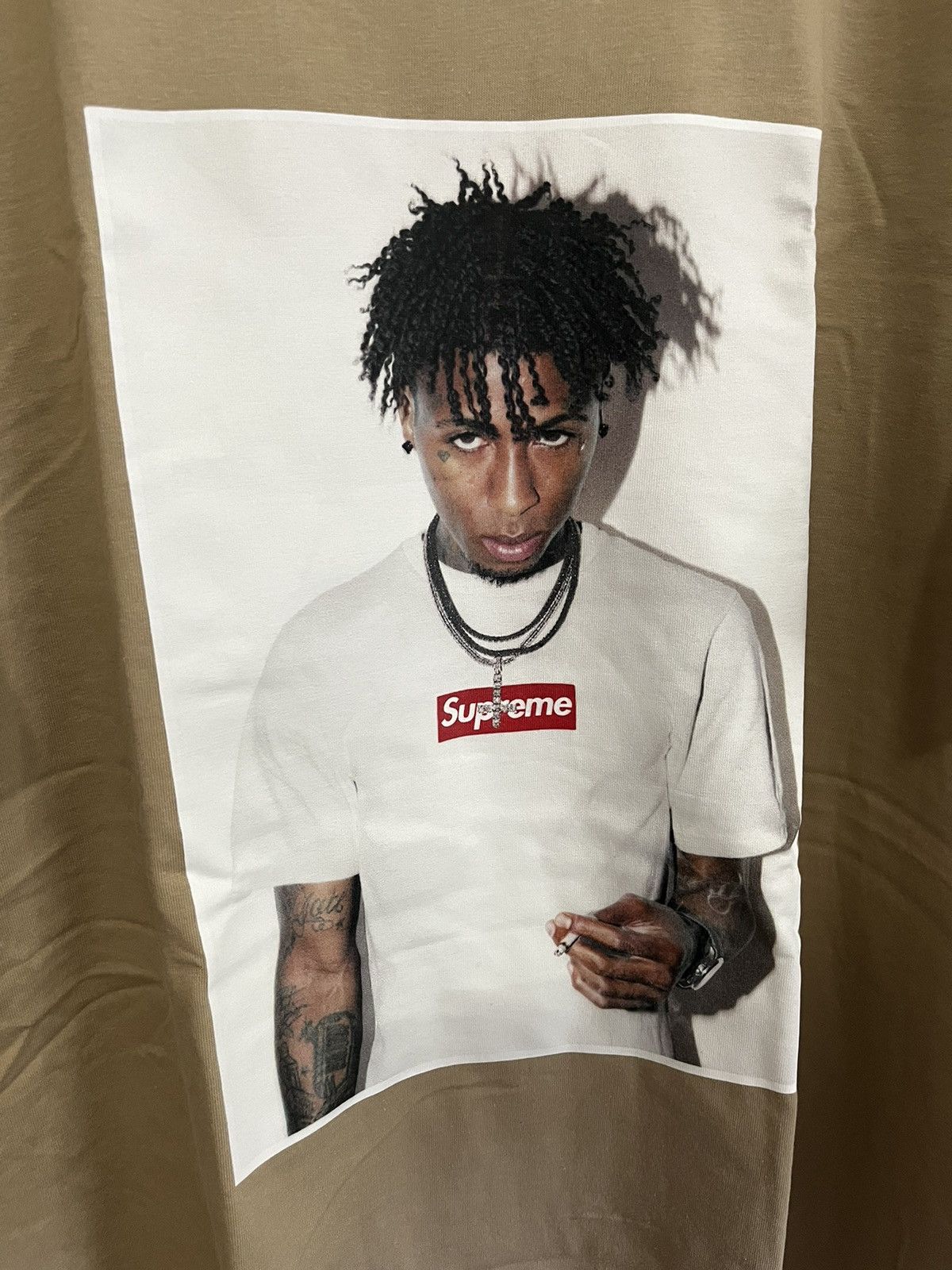 Supreme Supreme NBA Youngboy Photo Tee Khaki | XXL | Grailed