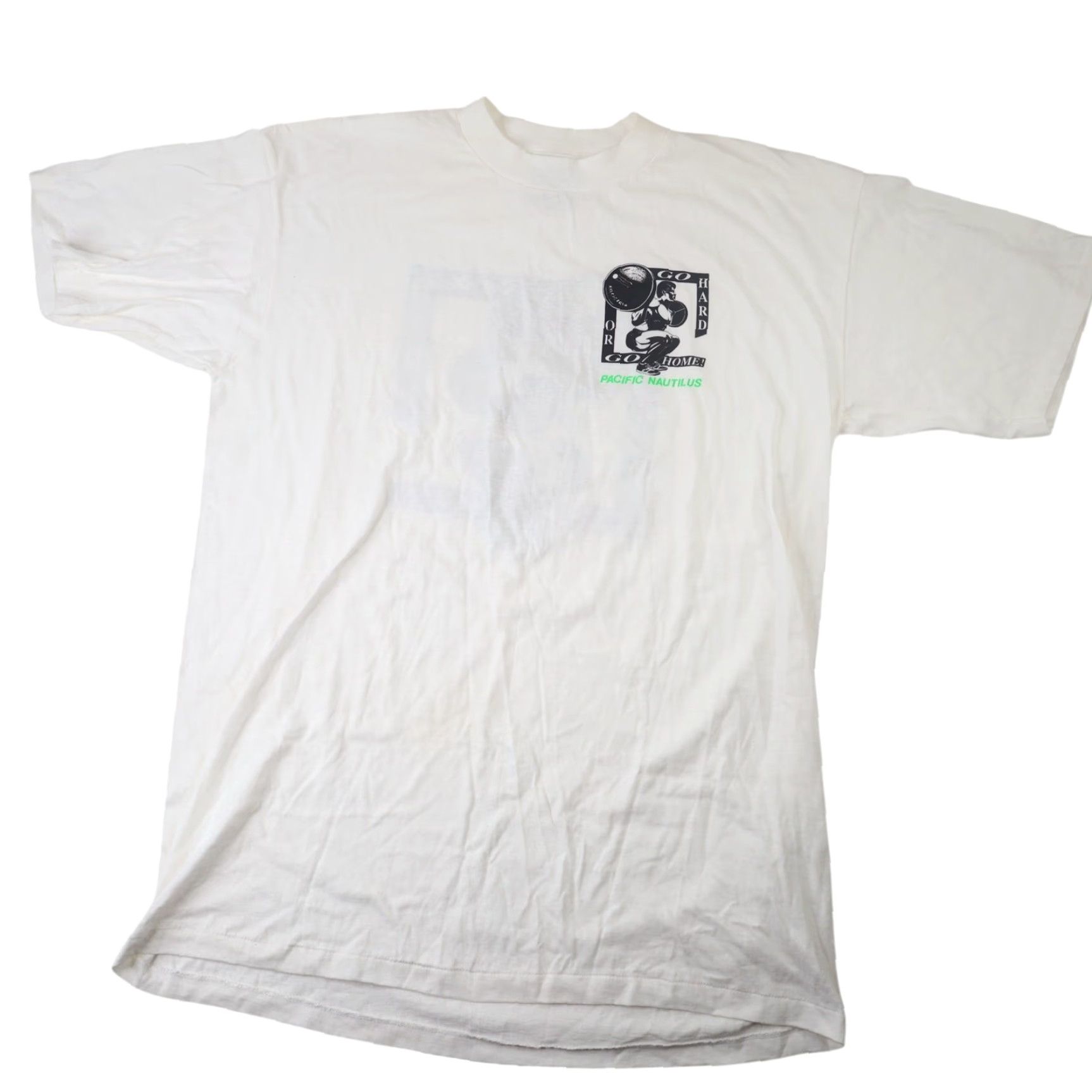 Vintage VINTAGE 90s Go Hard or Go Home Graphic Body Building T Shirt Mens 2XL White Size US XXL / EU 58 / 5 - 2 Thumbnail