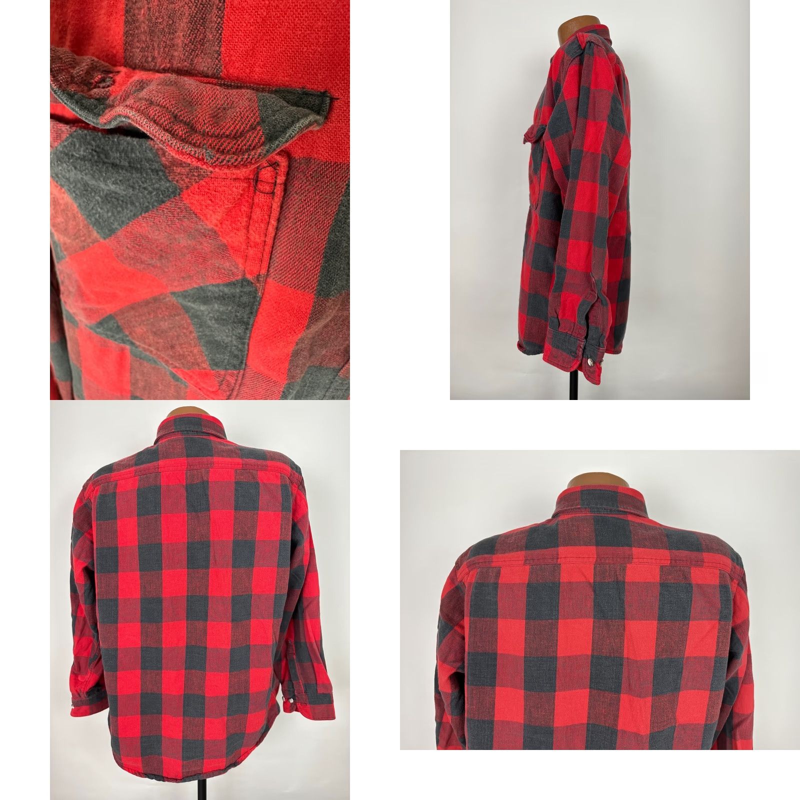 Vintage VINTAGE St. John's Bay Heavyweight Flannel Shirt Men XL Buffalo Plaid Button-Up, Long Sleeve, Red, Cotton, 80s 90s Inspired, Work/Casual, Mens Size US XL / EU 56 / 4 - 8 Thumbnail
