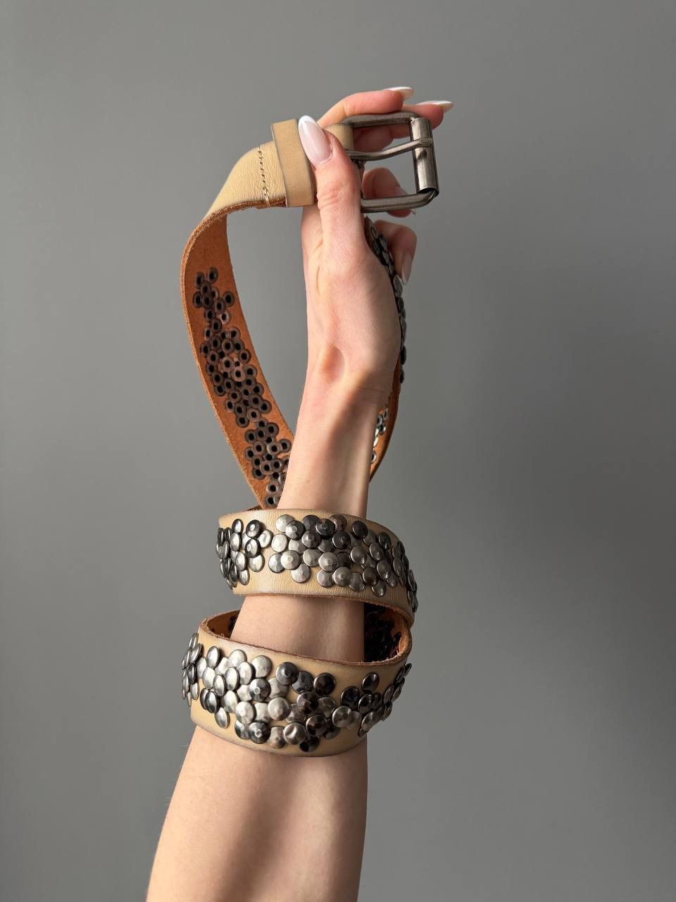 Japanese Brand Number Nine Style Y2K Leather Belt Punk Rave Vintage Belt Size ONE SIZE - 3 Thumbnail