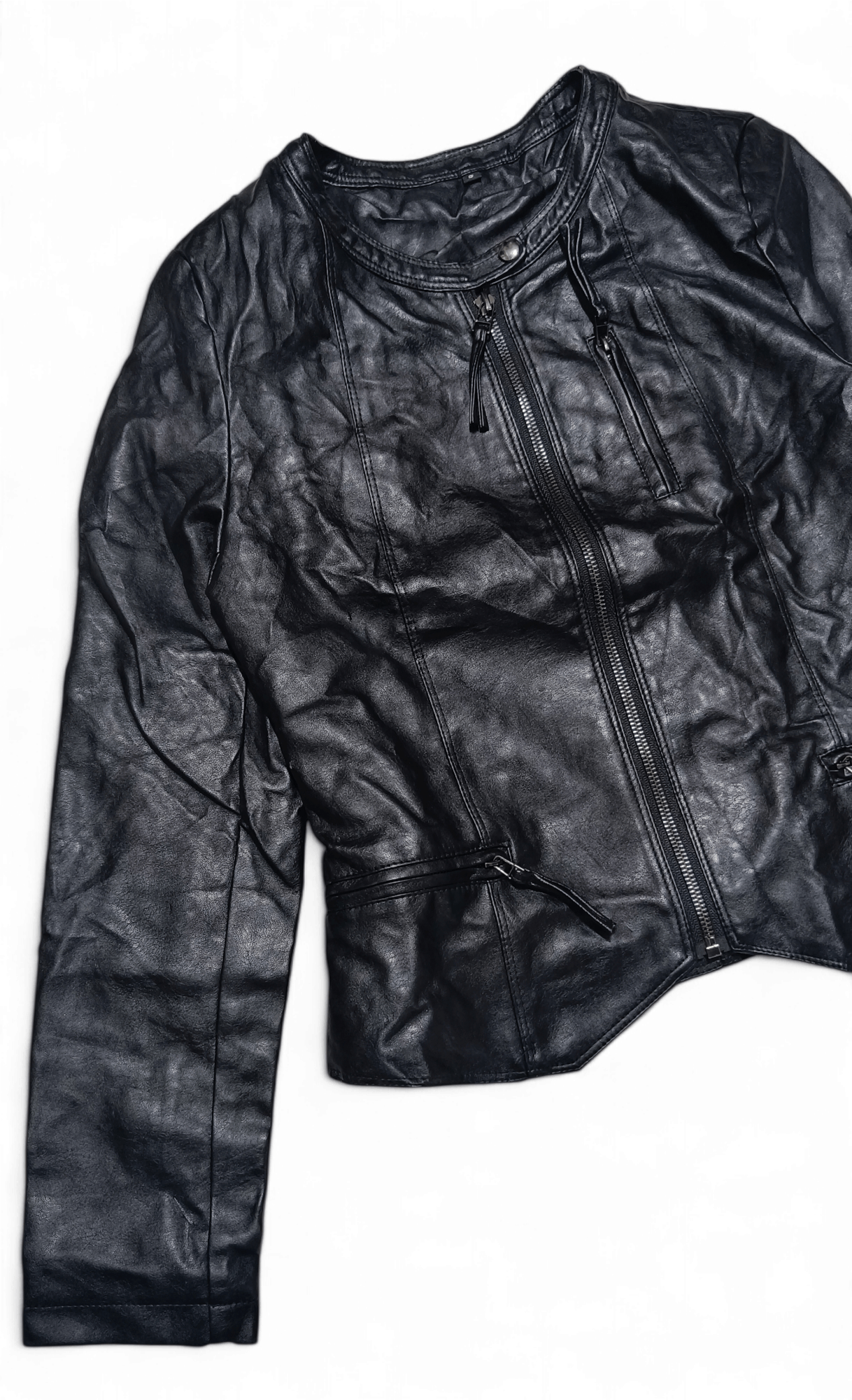 Vintage JULLY-4 Women's Lady Biker Motorcycle Faux Leather Jacket Size S / US 4 / IT 40 - 3 Thumbnail