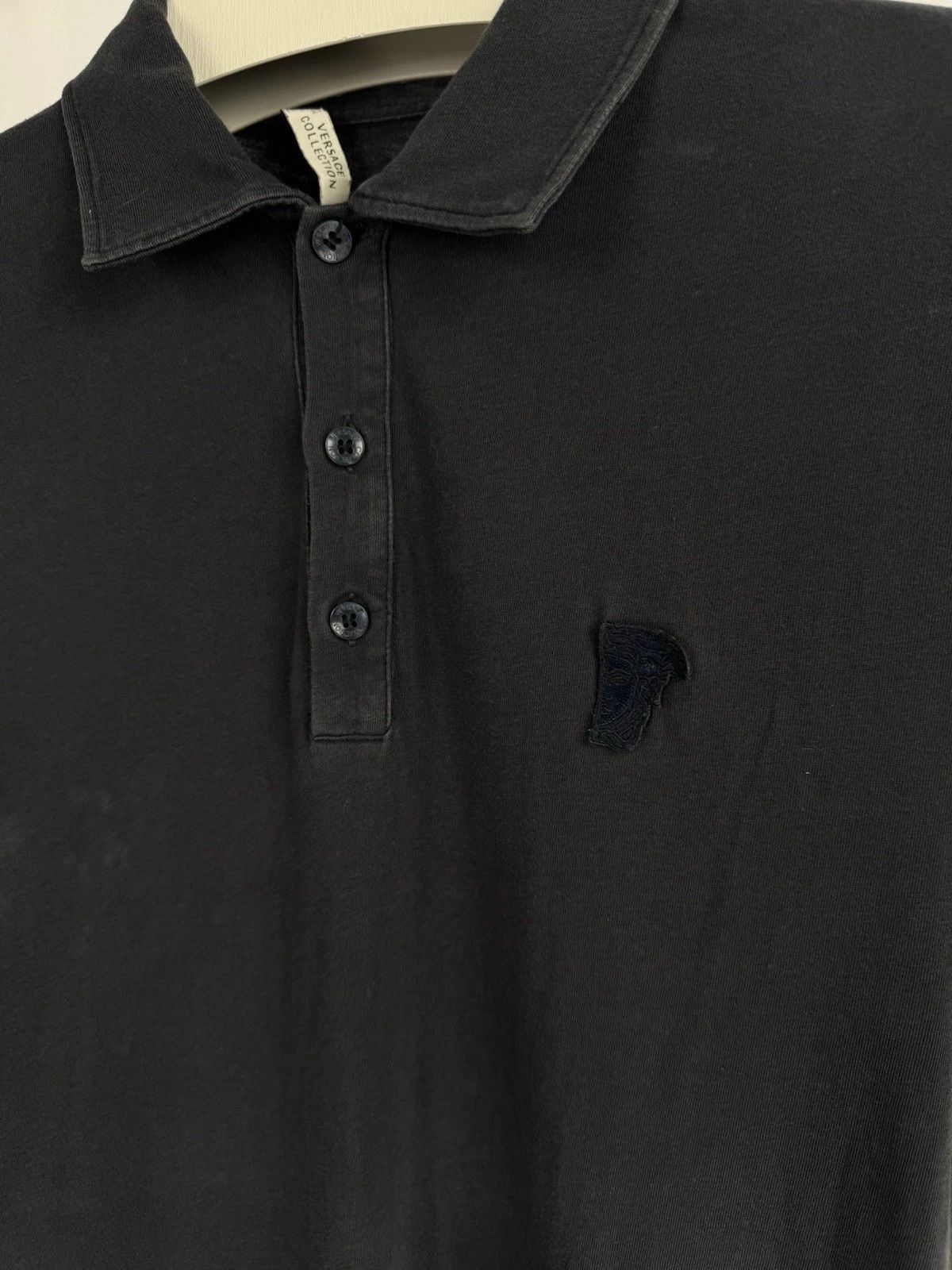 Versace Authentic Versace Polo –Black Designer Shirt with Subtle Em Size US M / EU 48-50 / 2 - 3 Thumbnail
