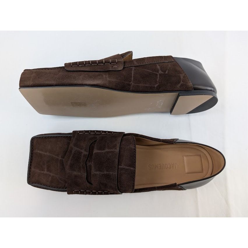 Jacquemus o1rshd1 Les Mocassins Carre Loafer Boots in Dark Brown Size US 12 / EU 45 - 1 Thumbnail