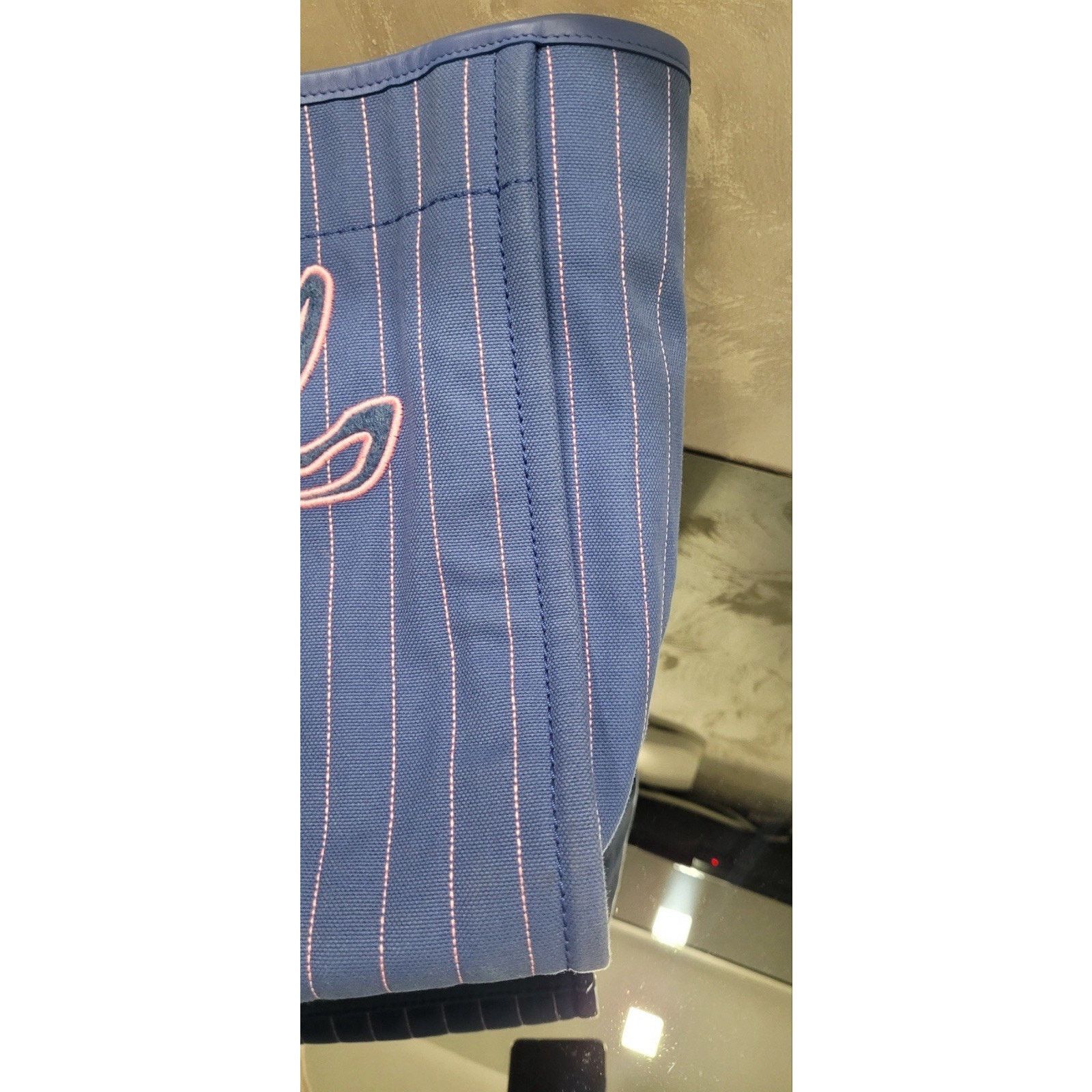 Chanel Chanel Deauville Tote Pinstripe Cotton Medium Size ONE SIZE - 13 Thumbnail