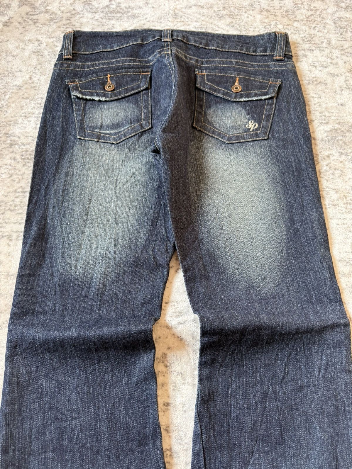Southpole Vintage Southpole Dark Wash Spiral Flared Jeans Size US 30 / EU 46 - 11 Thumbnail