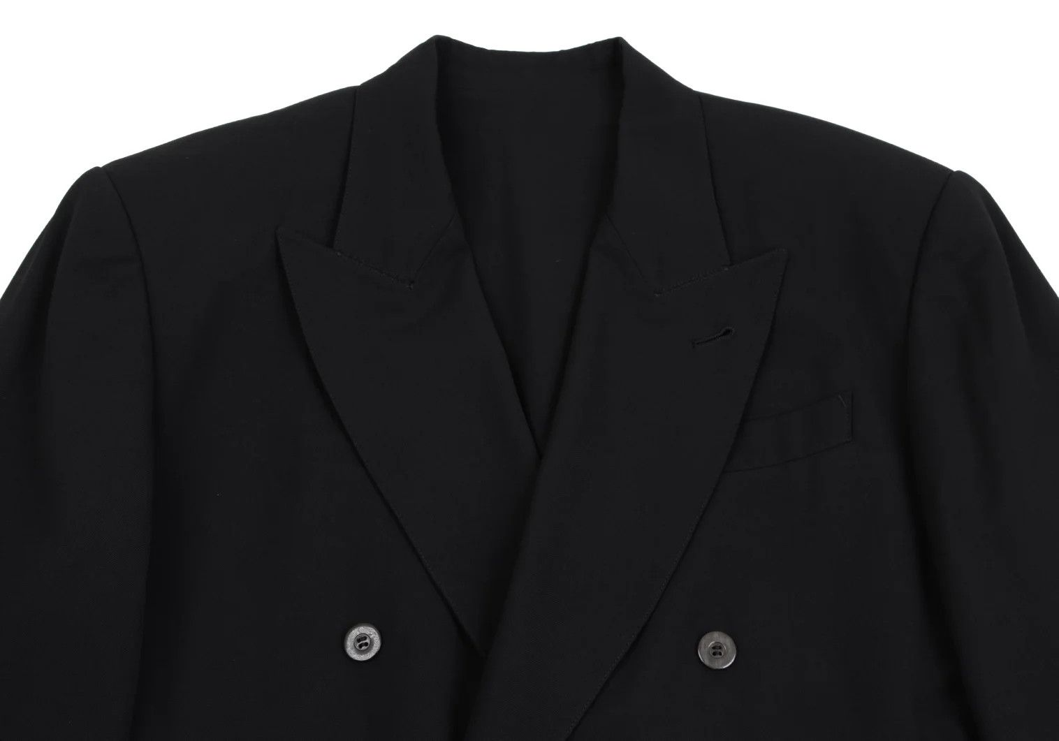 Jean Paul Gaultier Wool Big Lapel Double Jacket in Black Size 48 Size US M / EU 48-50 / 2 - 2 Thumbnail