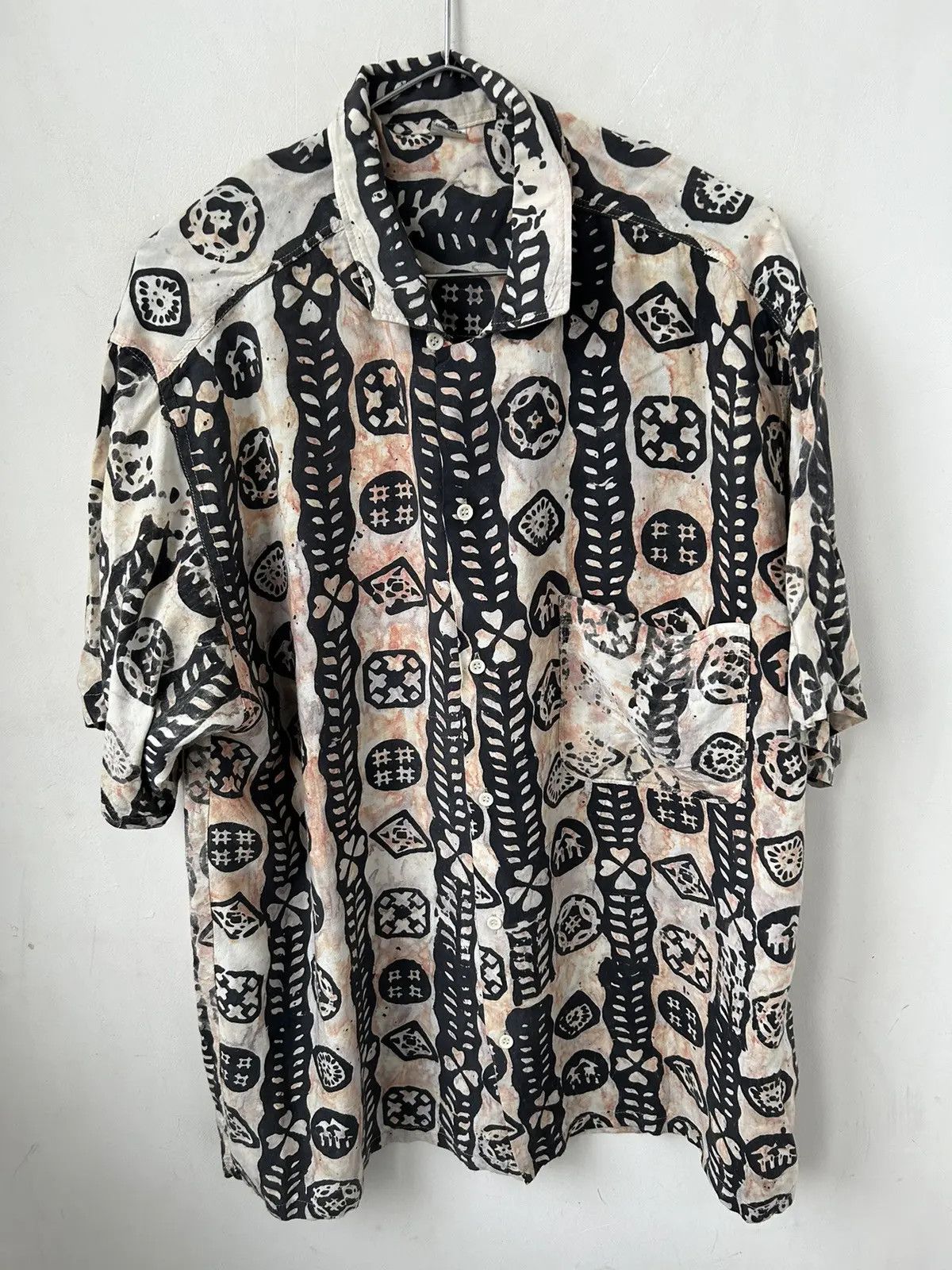 Handmade VTG rayon painted shirt #482 Size US L / EU 52-54 / 3 - 1 Thumbnail