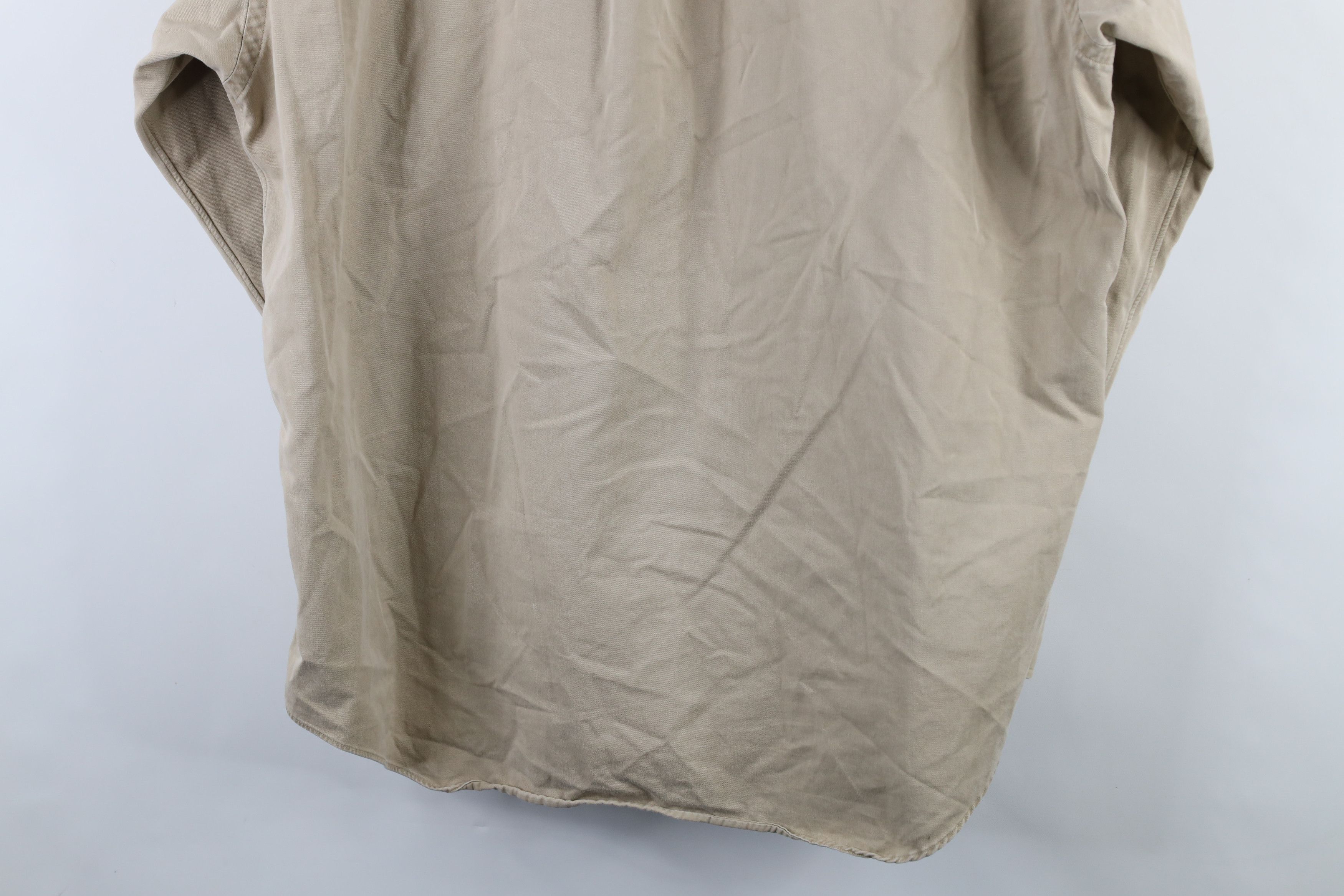Ralph Lauren × Vintage Vintage 90s Ralph Lauren Twill Button Down Shirt Beige Size US XL / EU 56 / 4 - 13 Thumbnail