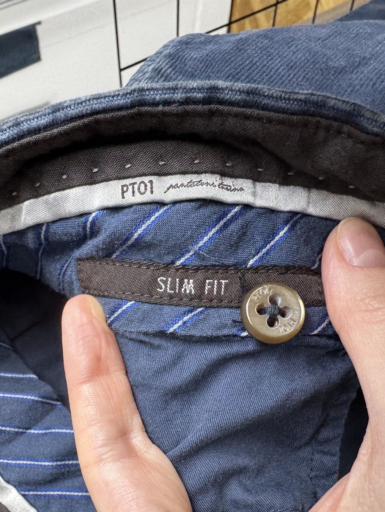 PT Torino PT01 Torino Garment Dyed Stretch blue corduroy casual pants Size US 36 / EU 52 - 15 Thumbnail