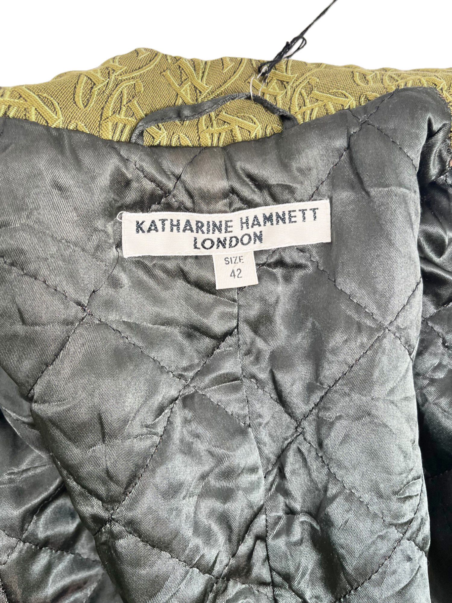 Katharine Hamnett London 1990's Green Cotton Double Breasted Coat Size M / US 6-8 / IT 42-44 - 8 Thumbnail