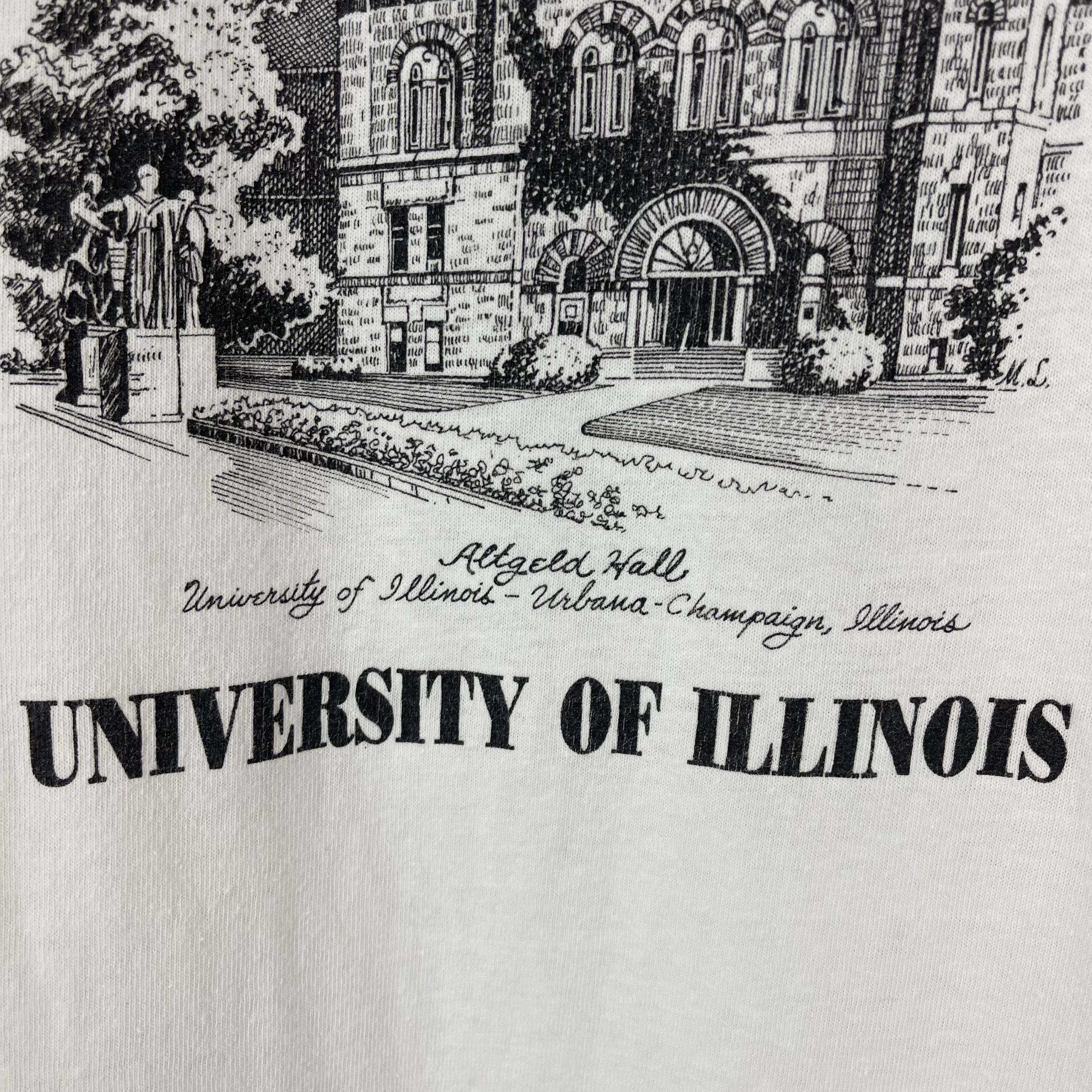 Fruit Of The Loom 90s Vintage UNIVERSITY OF ILLINOIS T Shirt #1740/07 Size US M / EU 48-50 / 2 - 3 Thumbnail