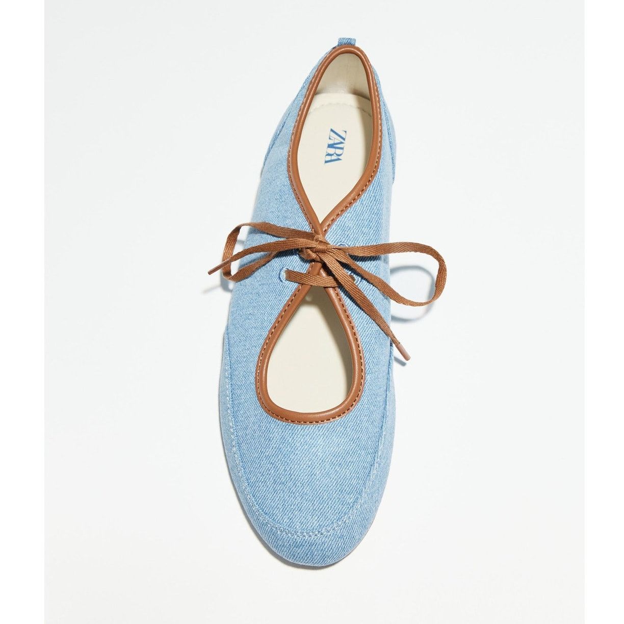 Zara ZARA Contrasting Ballet Flats NWT Size US 8 / IT 38 - 1 Thumbnail