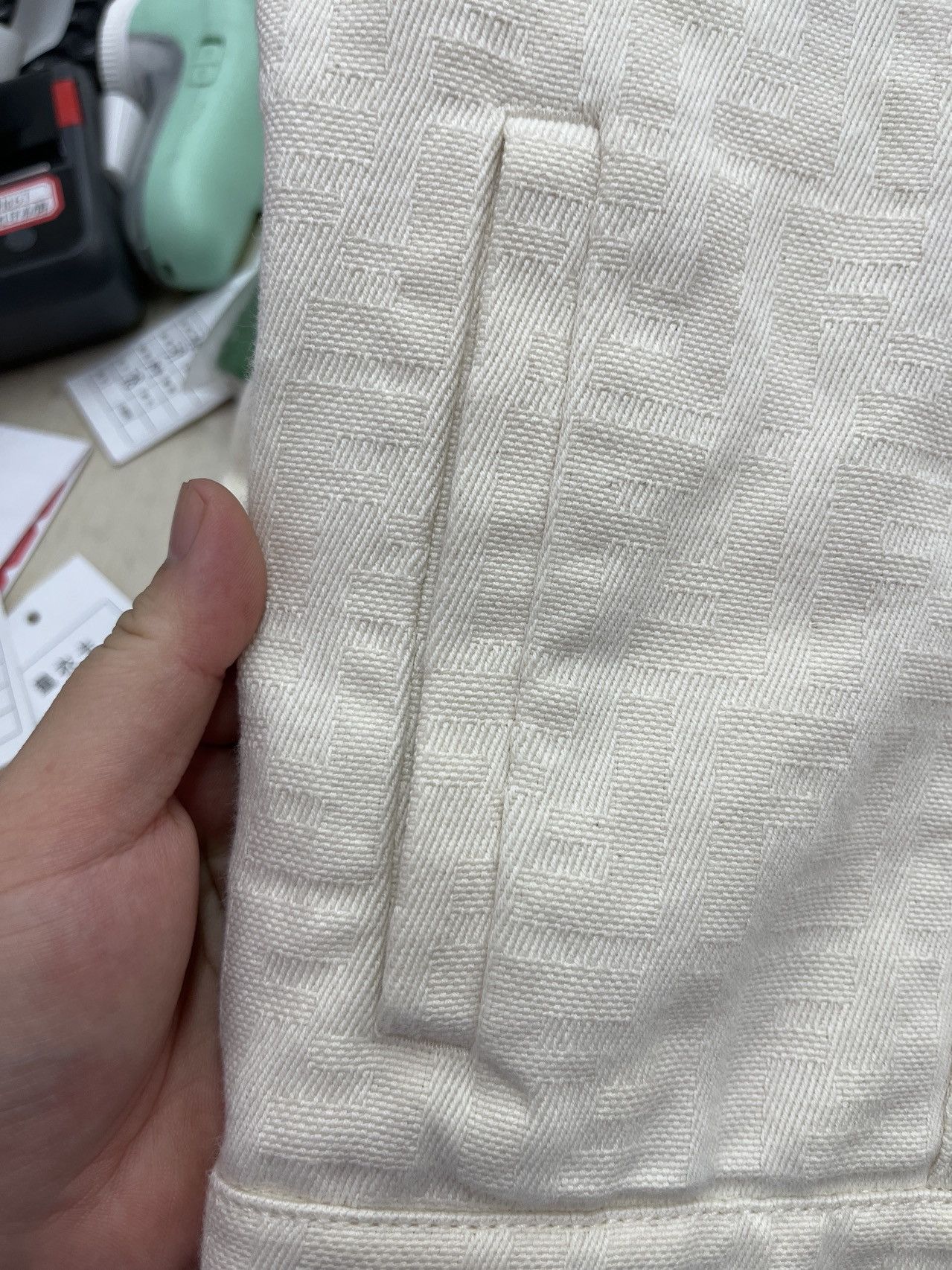 Fendi White Monogram Cotton Denim Jacket (46)