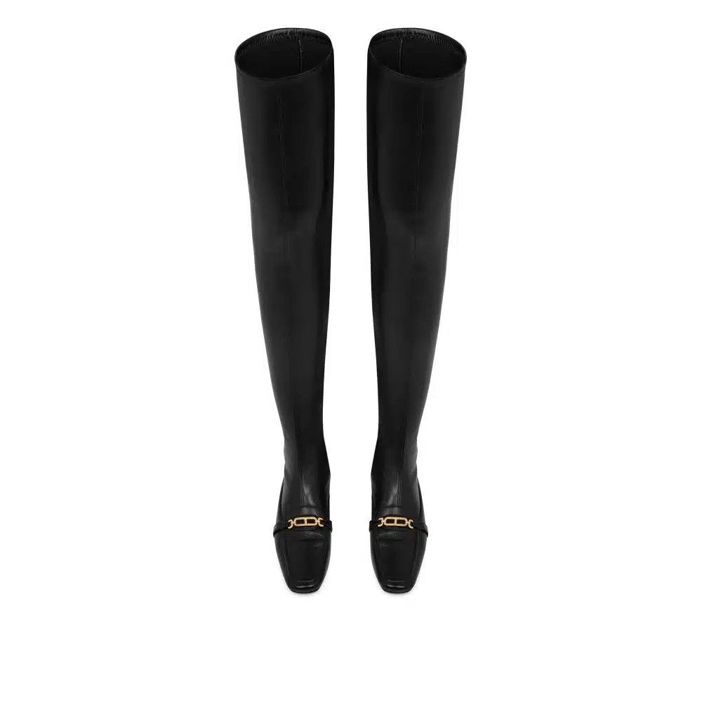 Tom Ford o1loc1c0525 W3352 Leather Over The Knee Boots in Black Size US 10 / IT 40 - 3 Thumbnail