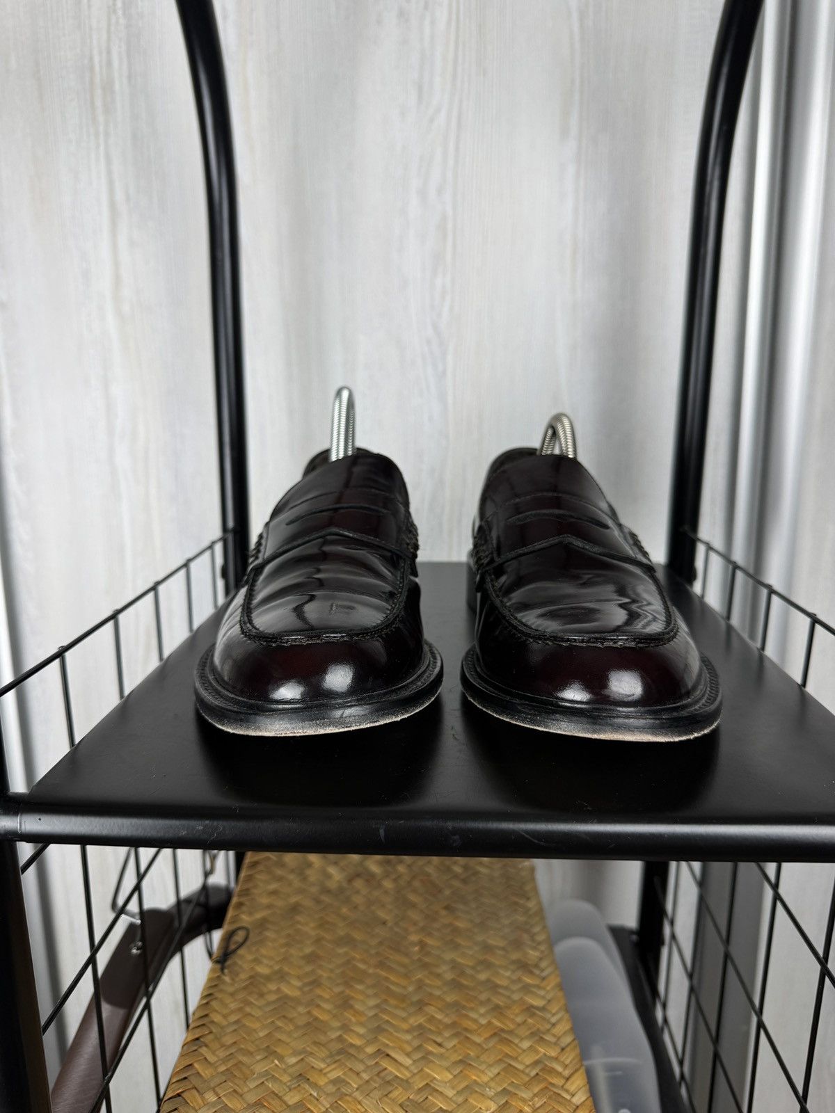 Boggi Boggi Milano Mens Burgundy Leather Penny Loafers size 40 Size US 7 / EU 40 - 5 Thumbnail