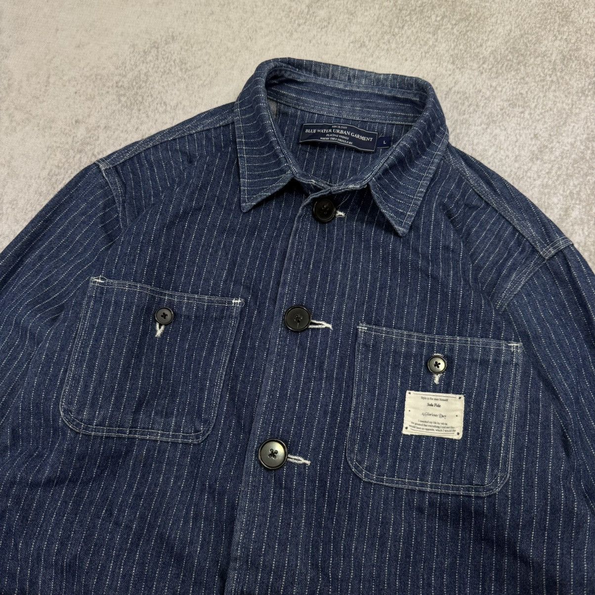 Japanese Brand BlueWaterGarments Hickory wabash core denim japan shirt Size US L / EU 52-54 / 3 - 3 Thumbnail