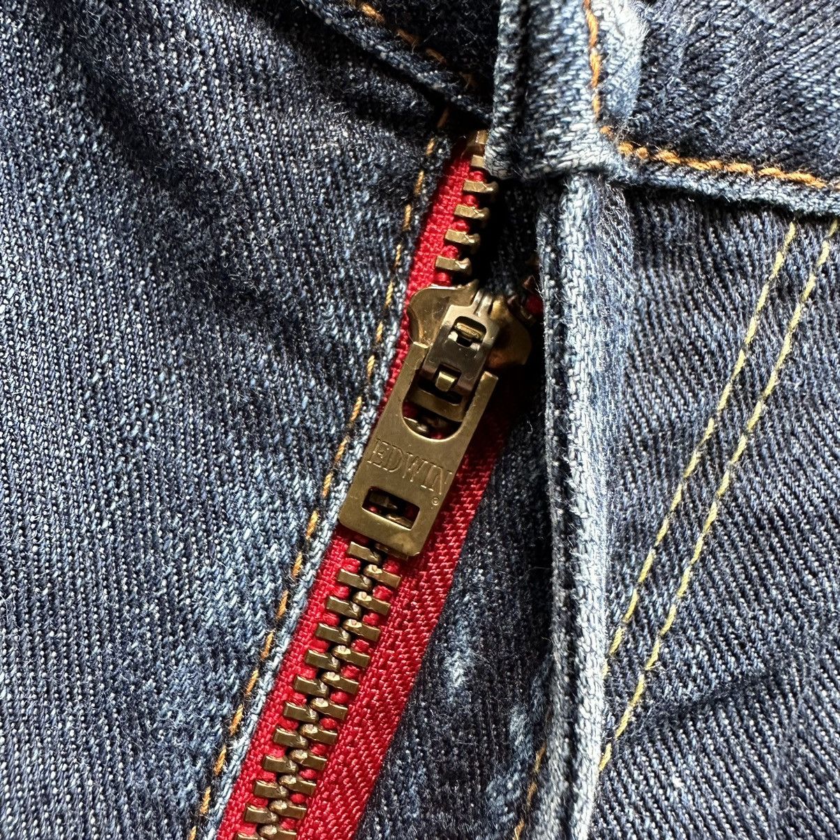 Edwin × Jean × Vintage Vintage Edwin Blue Trip Distressed Faded Denim Jean Pant W30 Size US 30 / EU 46 - 5 Thumbnail