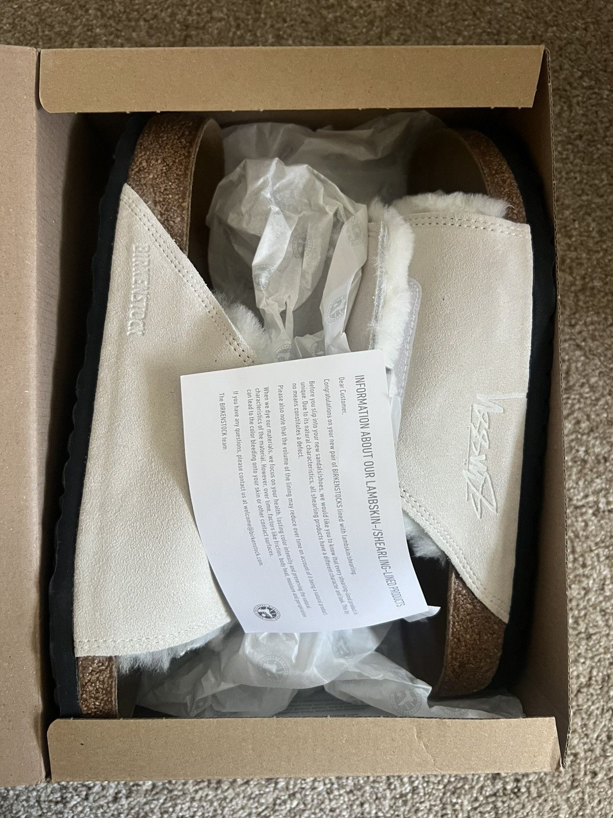 Stussy Birkenstock x Stussy Solana Shearling Slide 'Bone' Size US 10 / EU 43 - 2 Thumbnail
