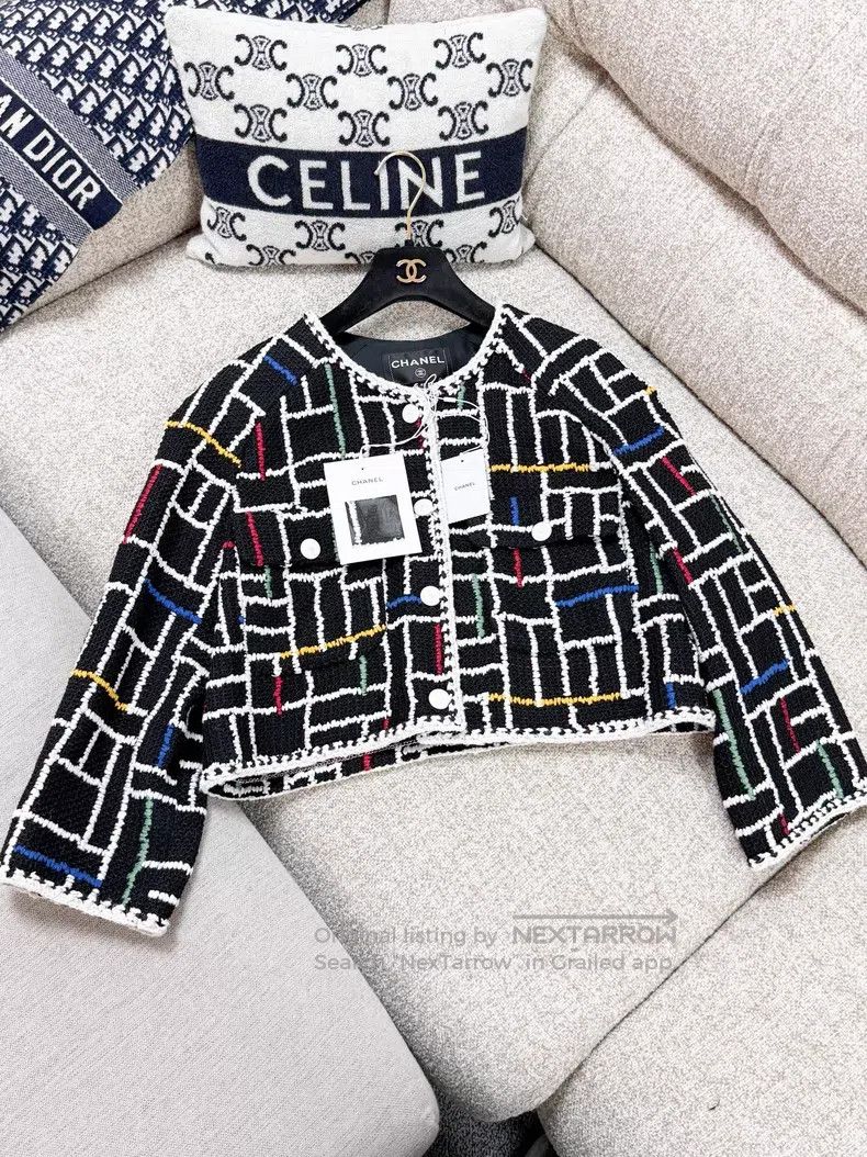 Chanel Chanel Colorful maze pattern striped tweed woven long-slee Size M / US 6-8 / IT 42-44 - 3 Thumbnail