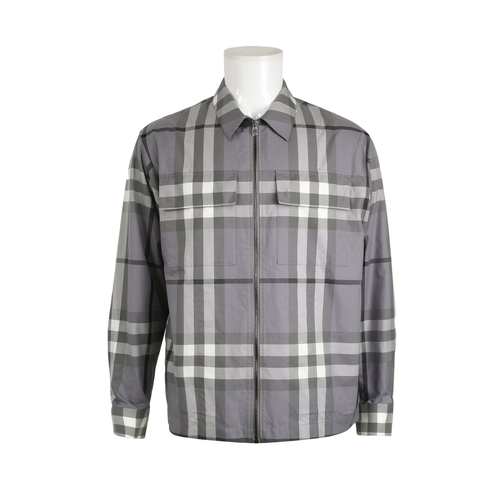 Burberry Burberry Gray Plaid Zip-Up Jacket Size M Size US M / EU 48-50 / 2 - 1 Thumbnail